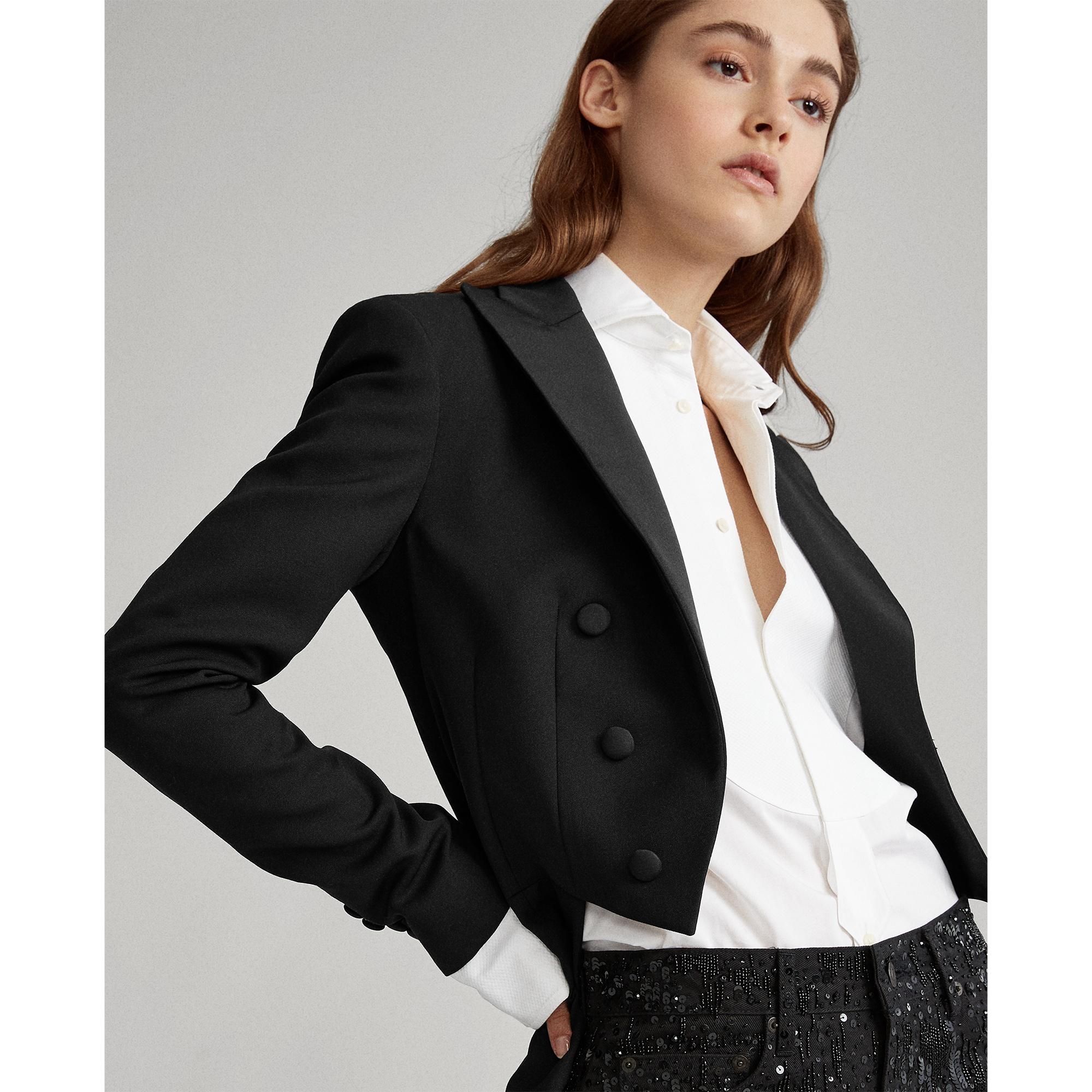 Polo Ralph Lauren Tuxedo-tail Wool Blazer in Black | Lyst