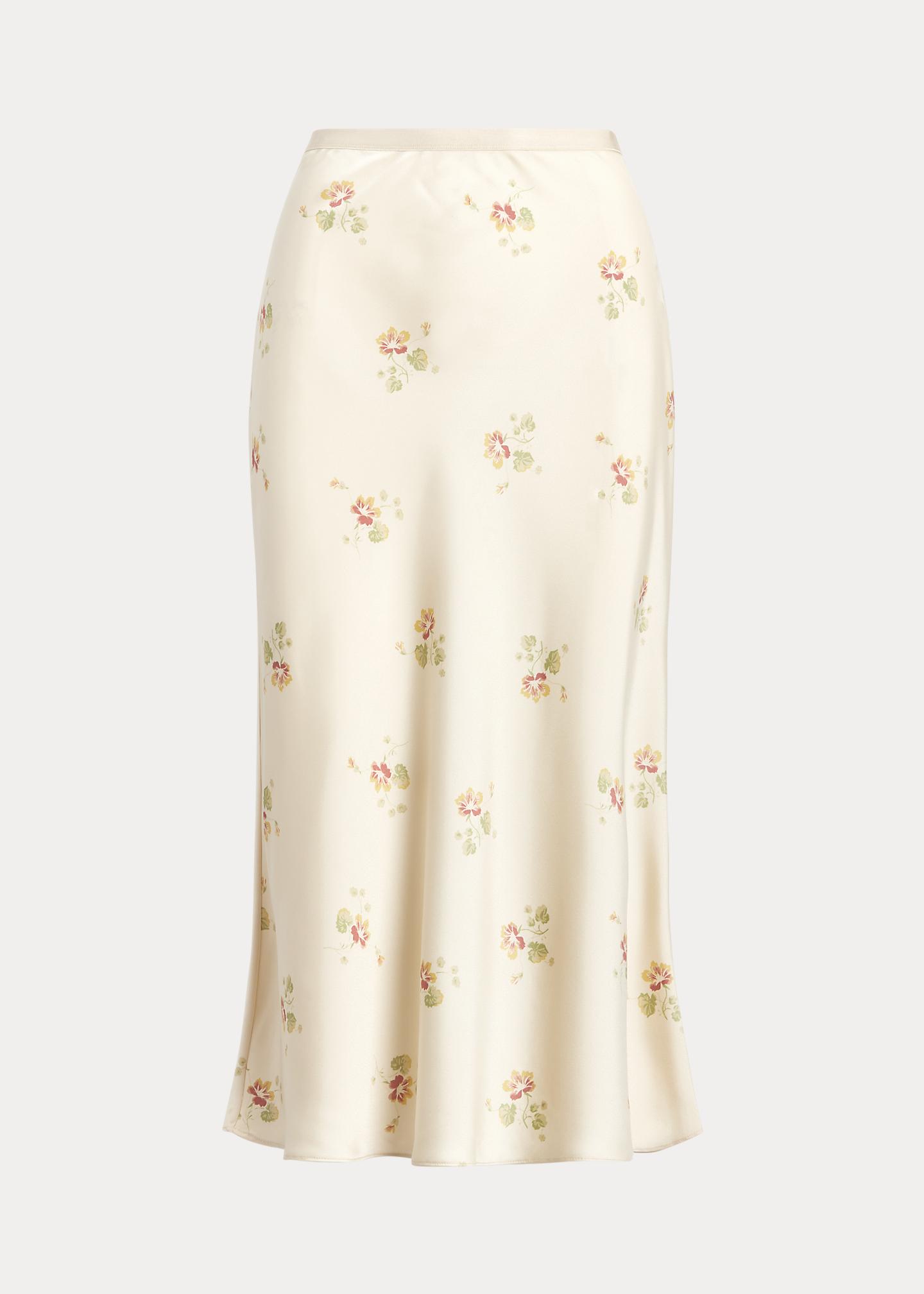 Floral Satin Skirt