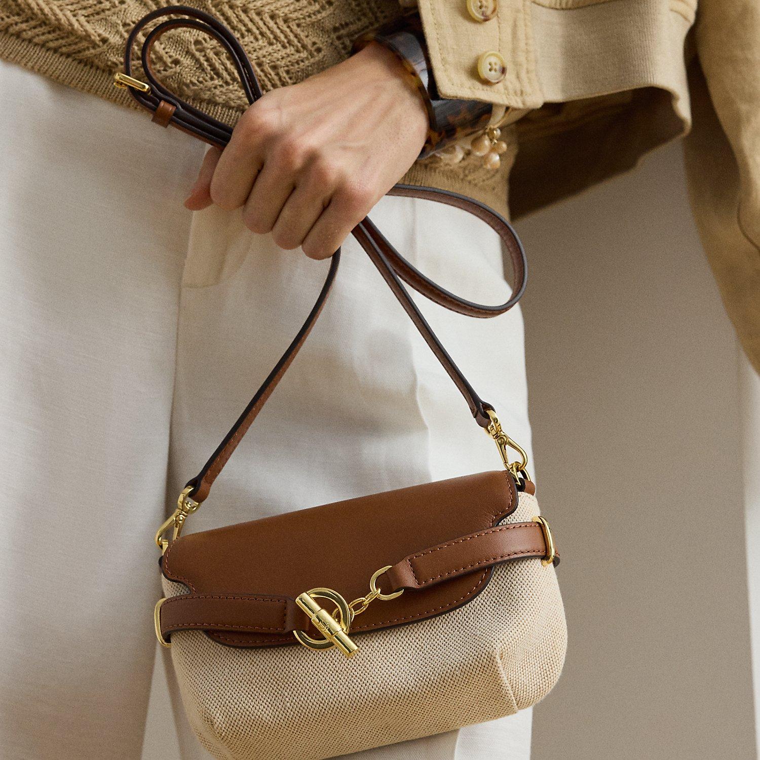 Ralph Lauren Canvas Small Blaike Crossbody Bag in Natural | Lyst
