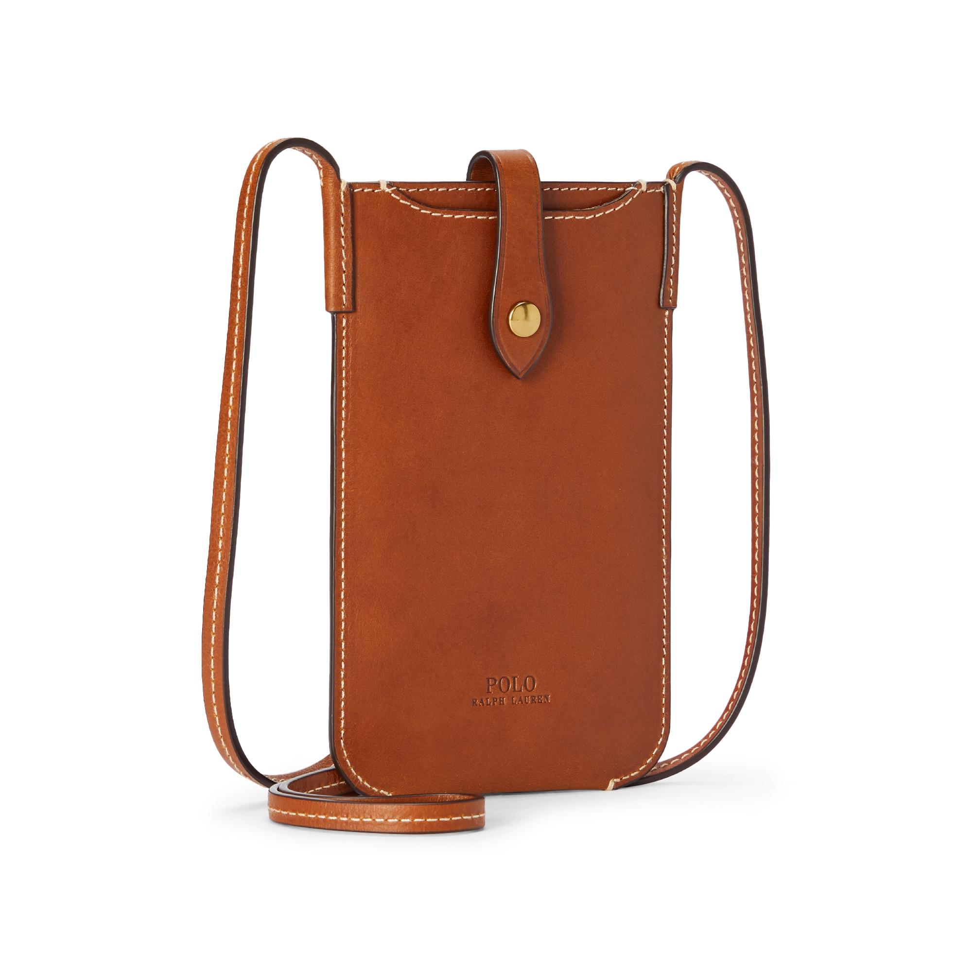 Polo Ralph Lauren Vachetta Leather Phone Case in Brown | Lyst