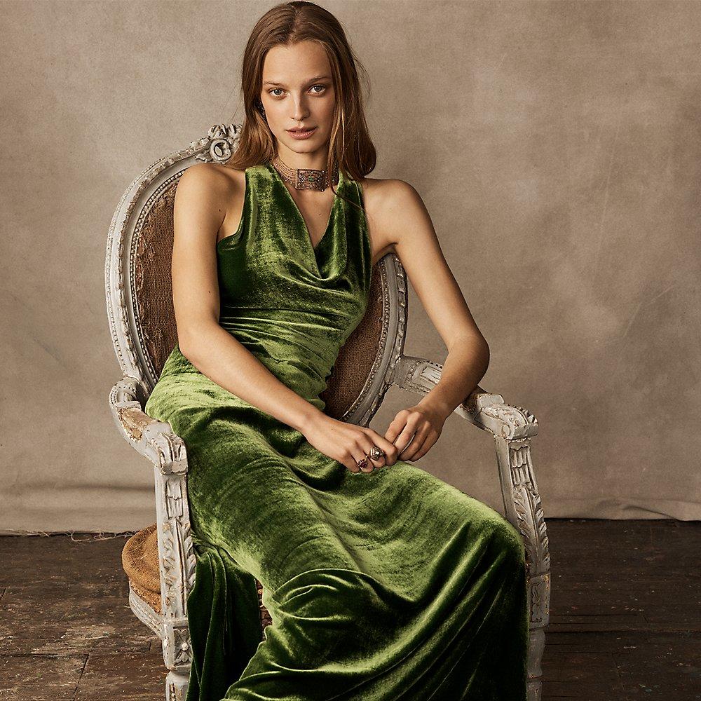 Actualizar 94+ imagen ralph lauren green velvet dress
