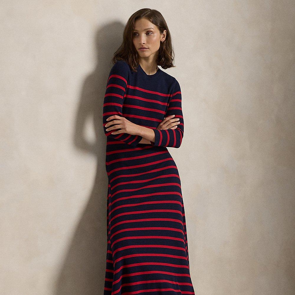Polo Ralph Lauren Striped Knitted Maxi Dress in Purple | Lyst Polo Ralph Lauren Striped Knitted Maxi Dress in Purple | Lyst