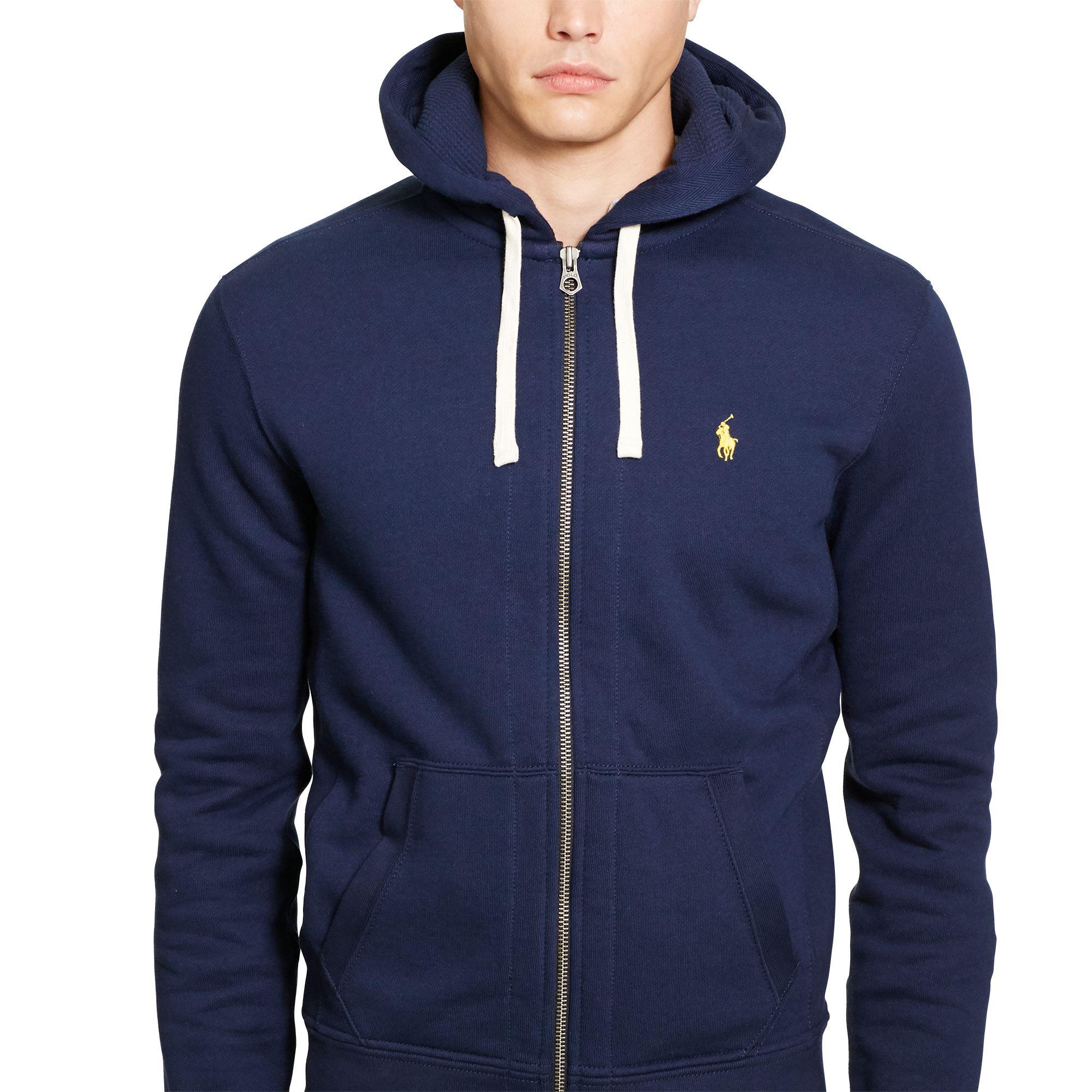 Hoodie Blue Fleece Cotton Blend Men's 8nZNXkwOP0