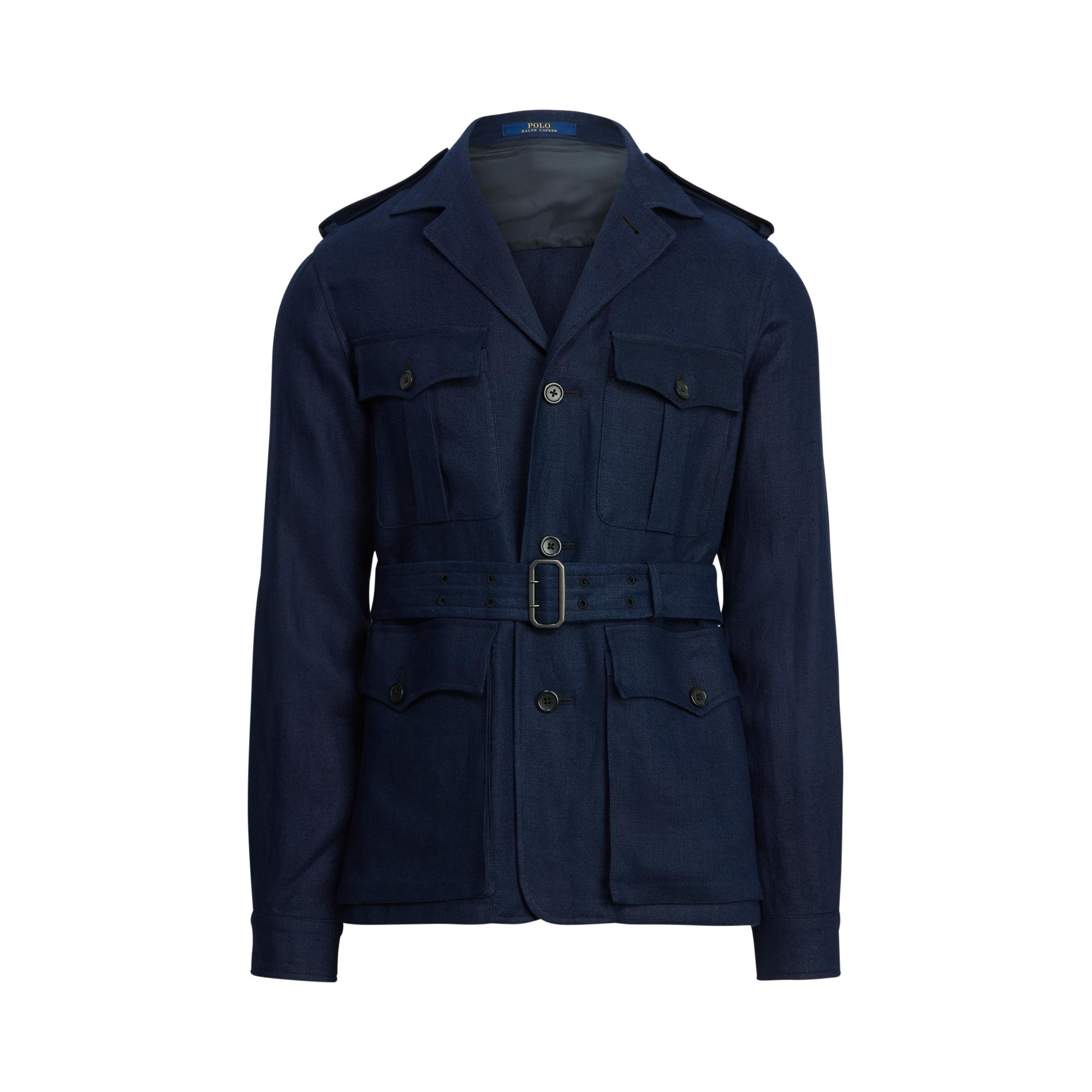 Polo Ralph Lauren Linen Safari Jacket in Navy (Blue) for Men | Lyst
