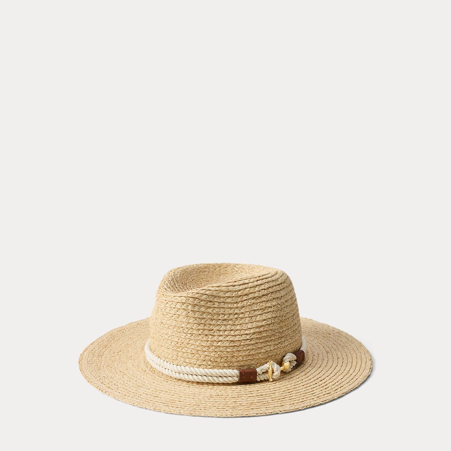 Ralph Lauren Straw Fedora with Cream Band Polo Ralph Lauren Straw Hat Natural at CareOfCarl.com main image 4