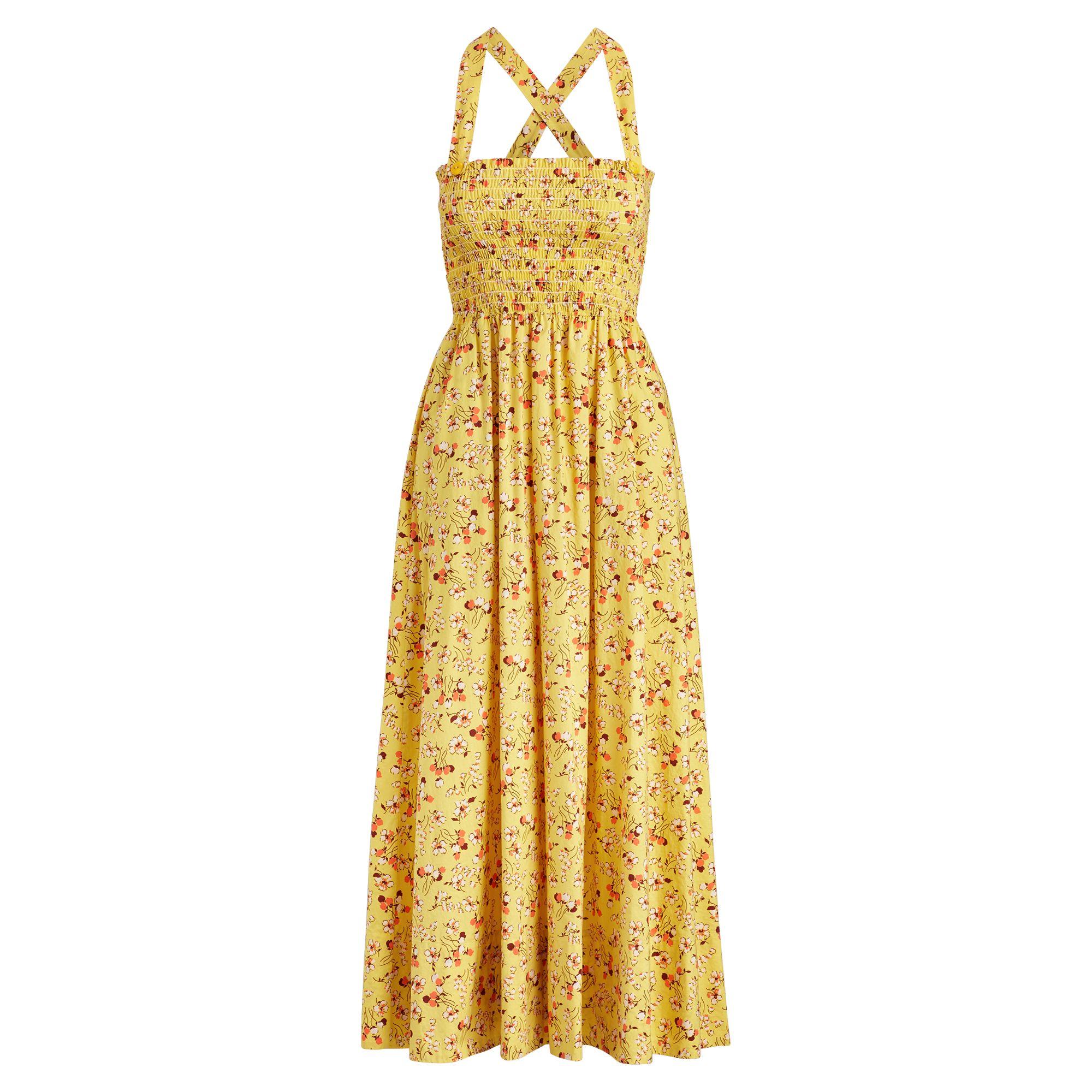 Polo Ralph Lauren Floral Cotton Midi Dress in Yellow - Save 30% - Lyst