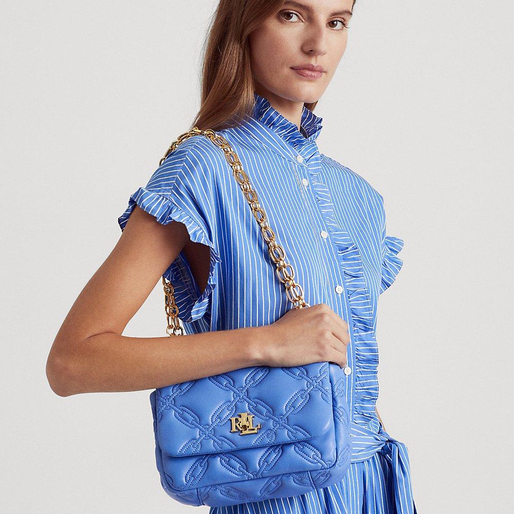 Ralph Lauren Quilted Nappa Leather Medium Sophee Bag in Blue | Lyst