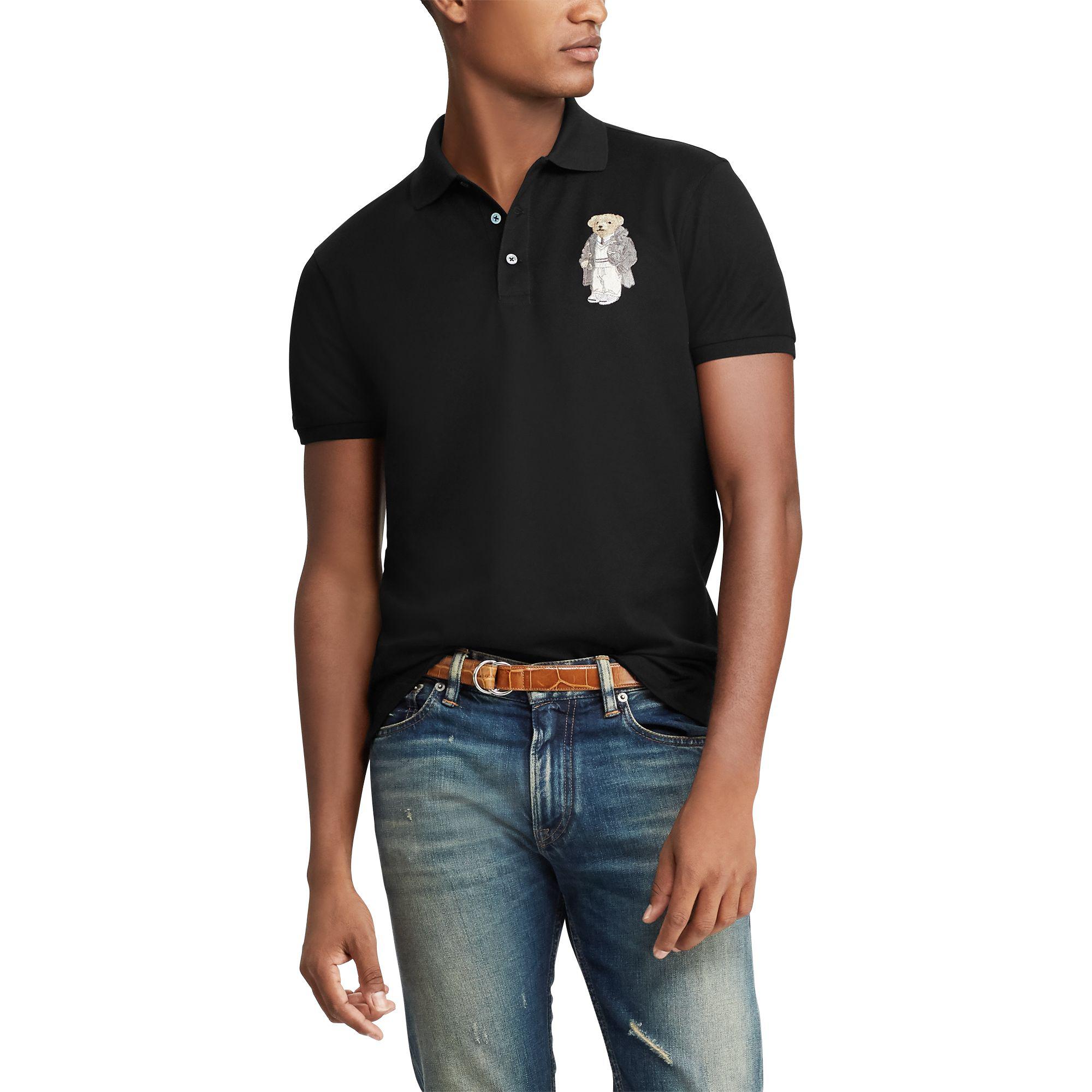 custom slim fit bear polo