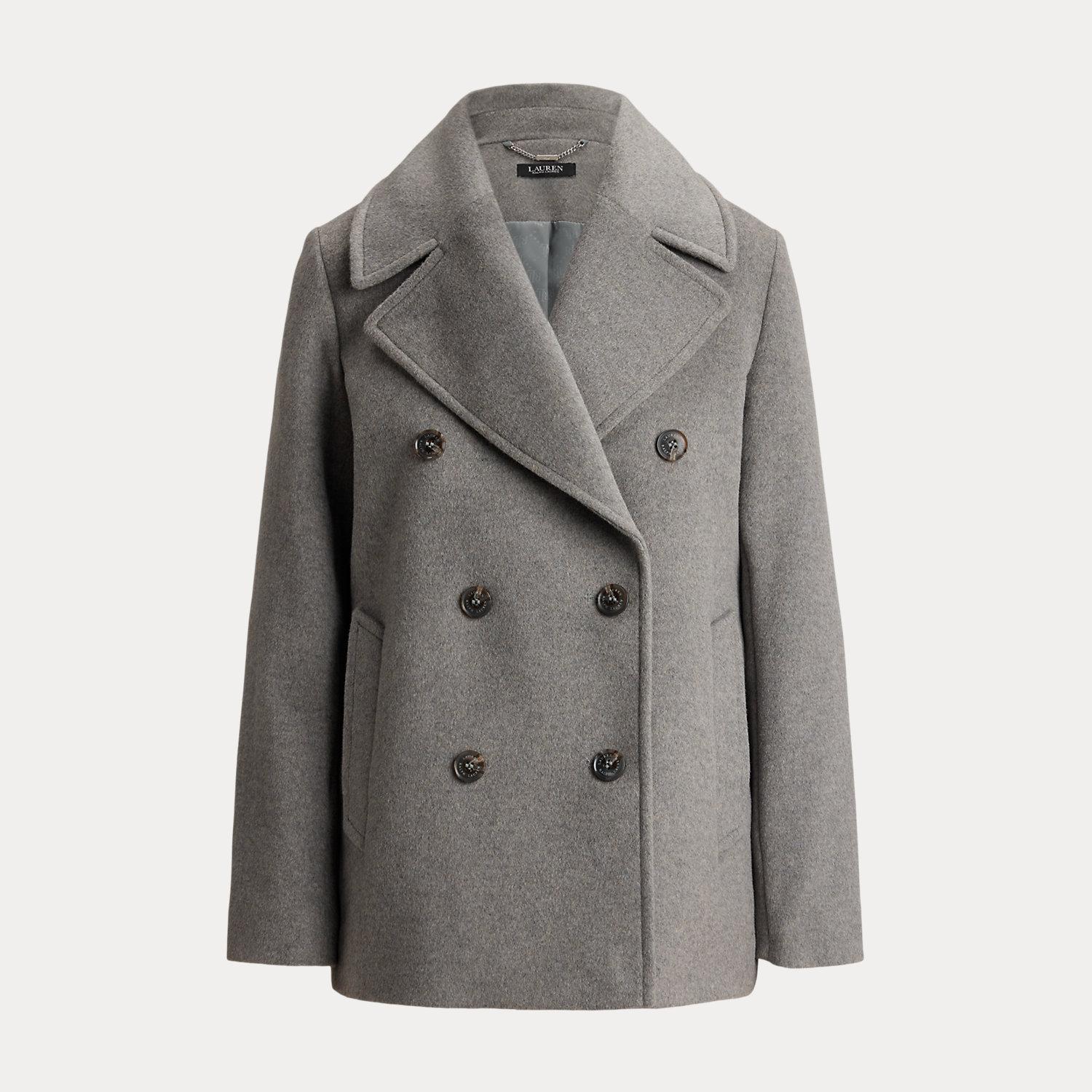 Ralph Lauren Oversize-Collar Double-Breasted Coat in Grey Lyst UK