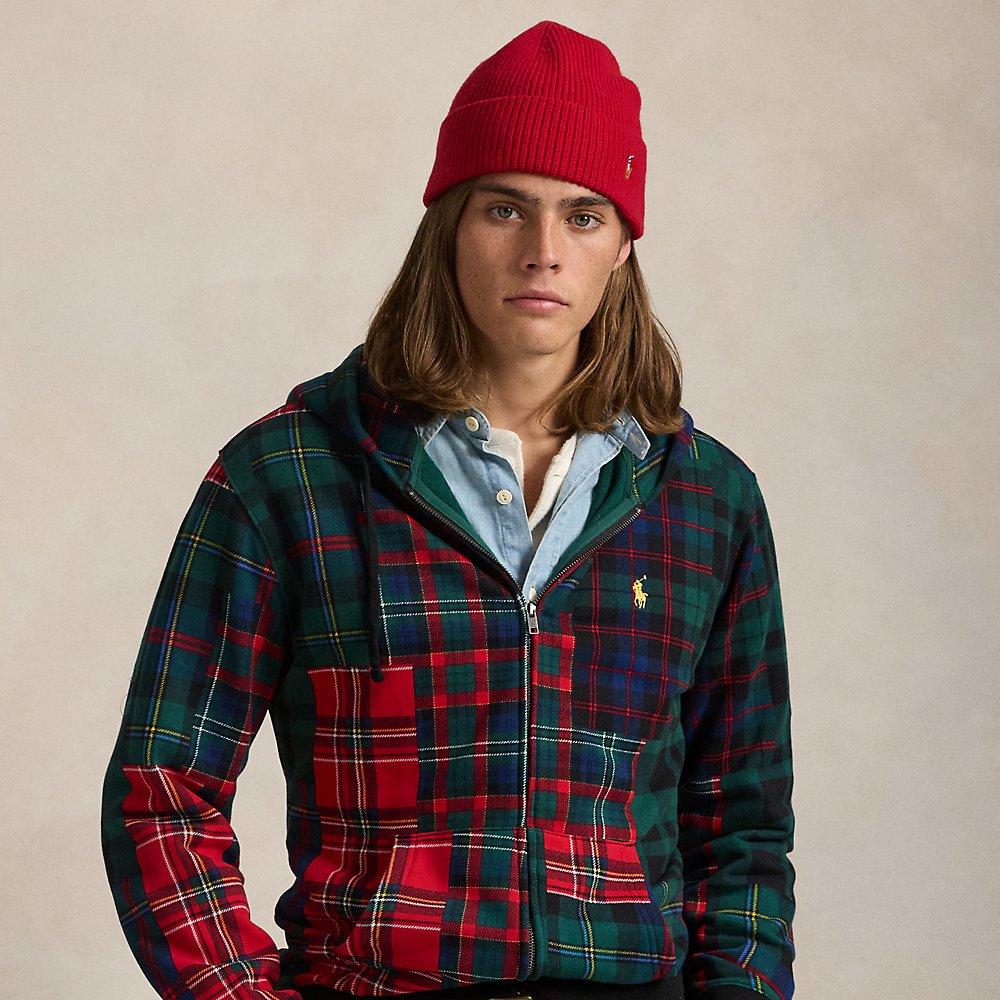 Ralph Lauren Plaid Patchwork-Print Fleece Hoodie in Red for Men