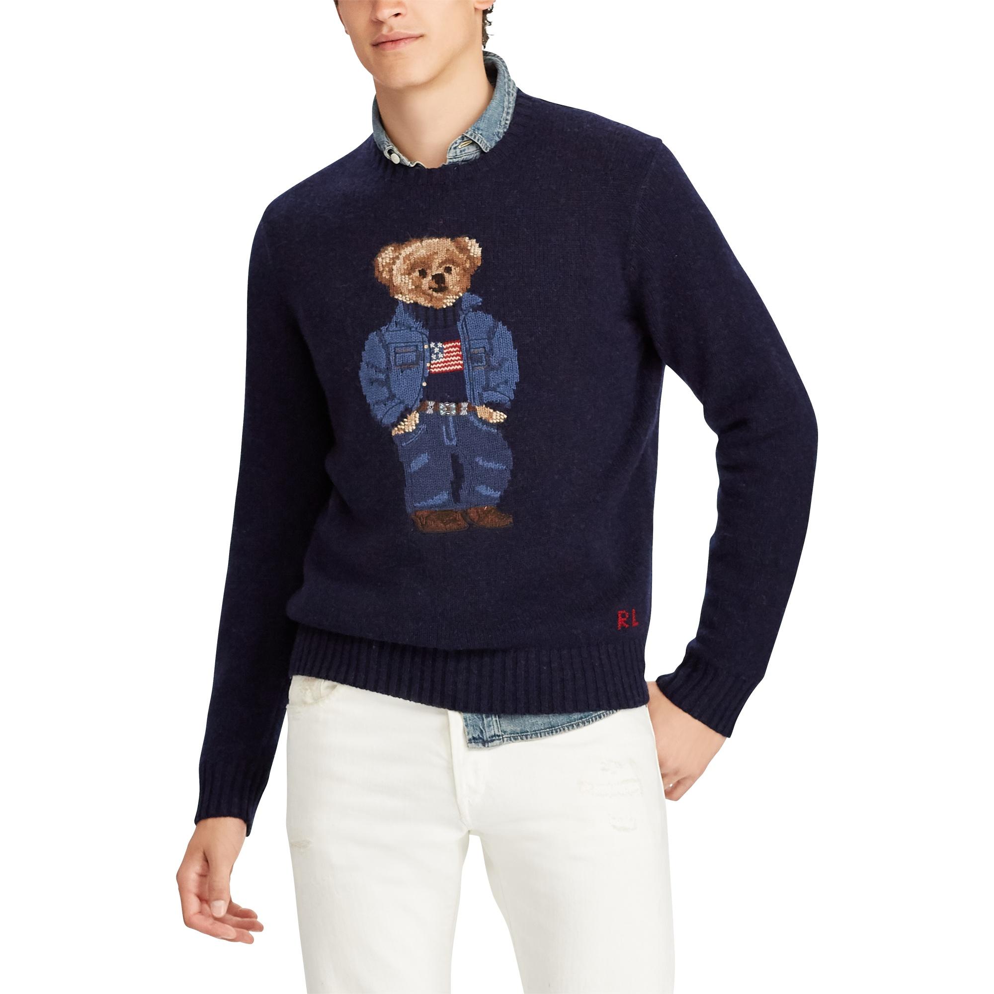 Polo Ralph Lauren Wool Bear Sweater in Navy (Blue) for Men - Lyst