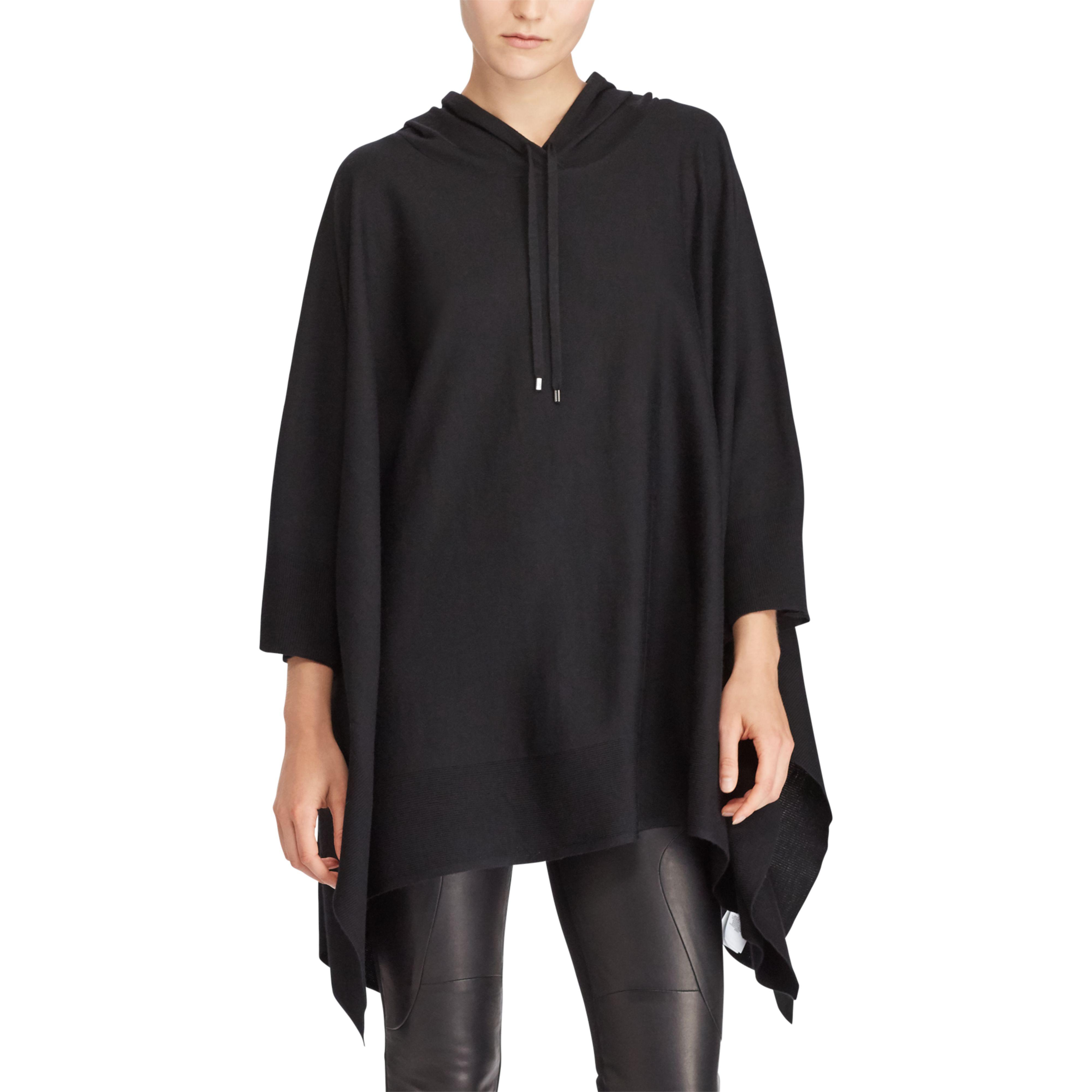 Polo Ralph Lauren Wool Hooded Poncho in Black - Lyst