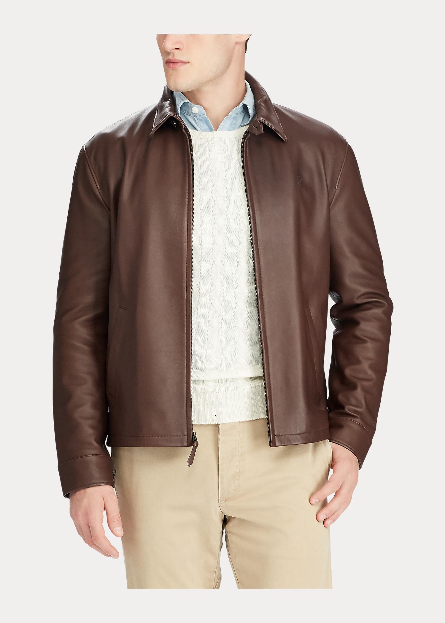 Ralph Lauren Lambskin Leather Jacket in Brown for Men | Lyst UK