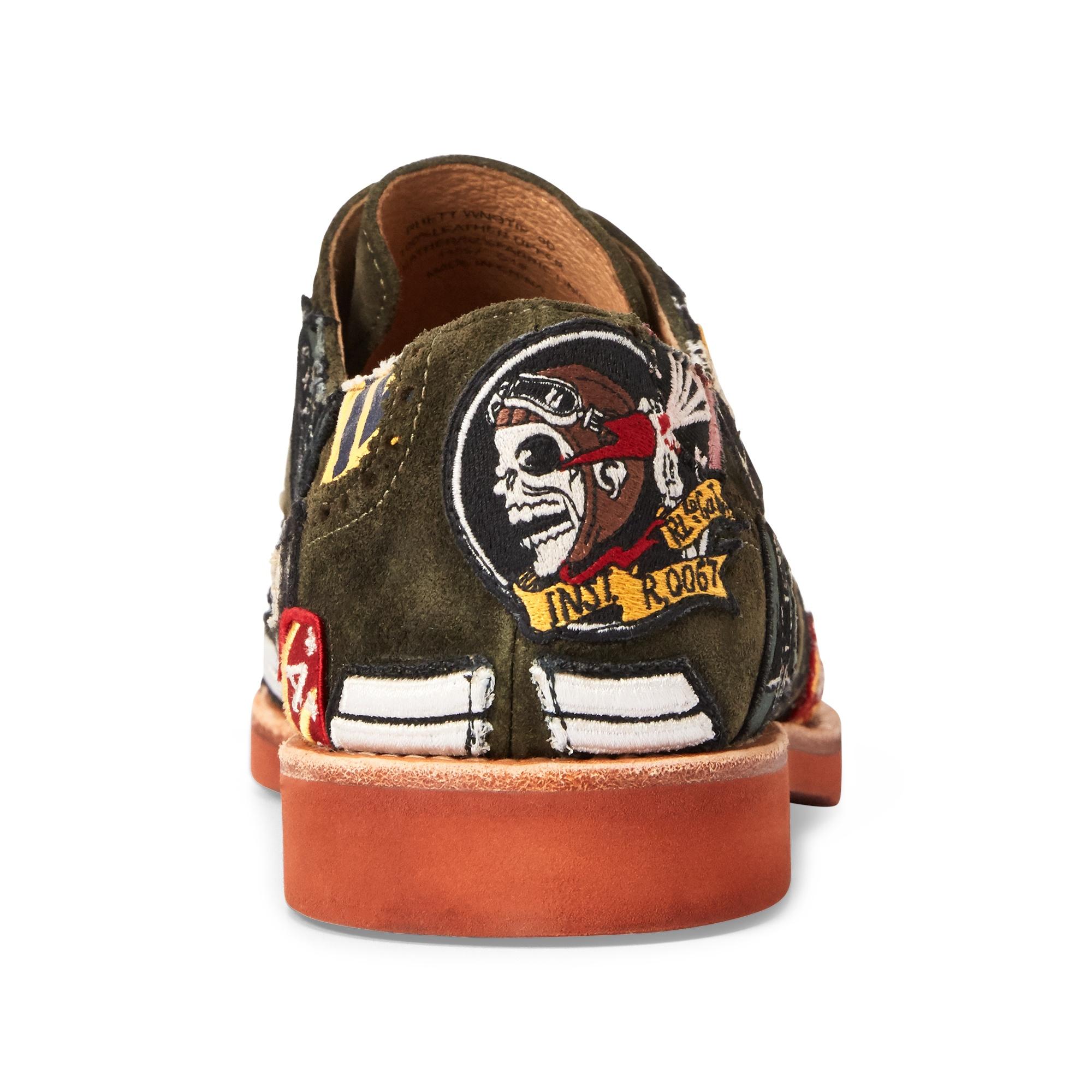 rhett patchwork suede wingtip