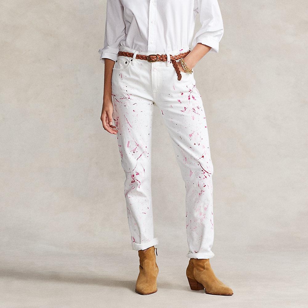 Lave beslutte emulering Ralph Lauren Pink Pony Avery Boyfriend Jeans in White | Lyst