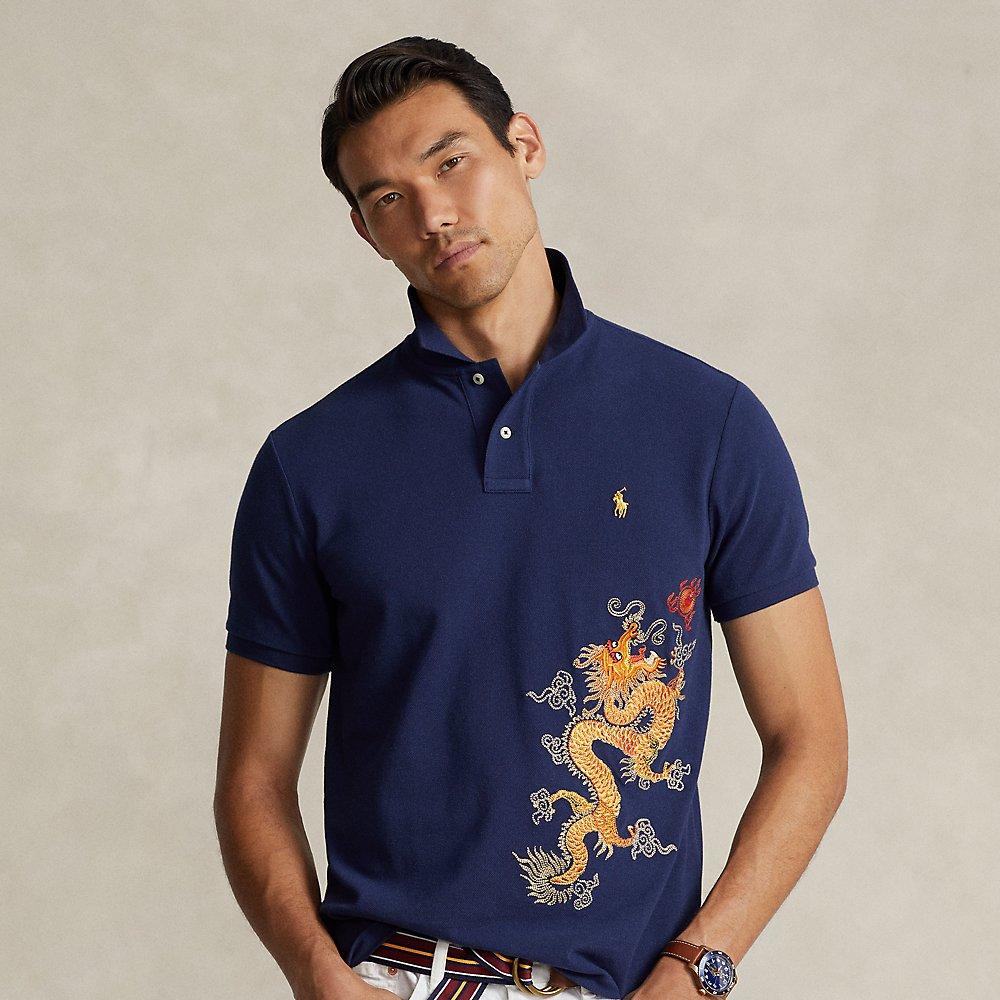 Polo Ralph Lauren Lunar New Year Dragon Mesh Polo Shirt in Blue for Men Lyst