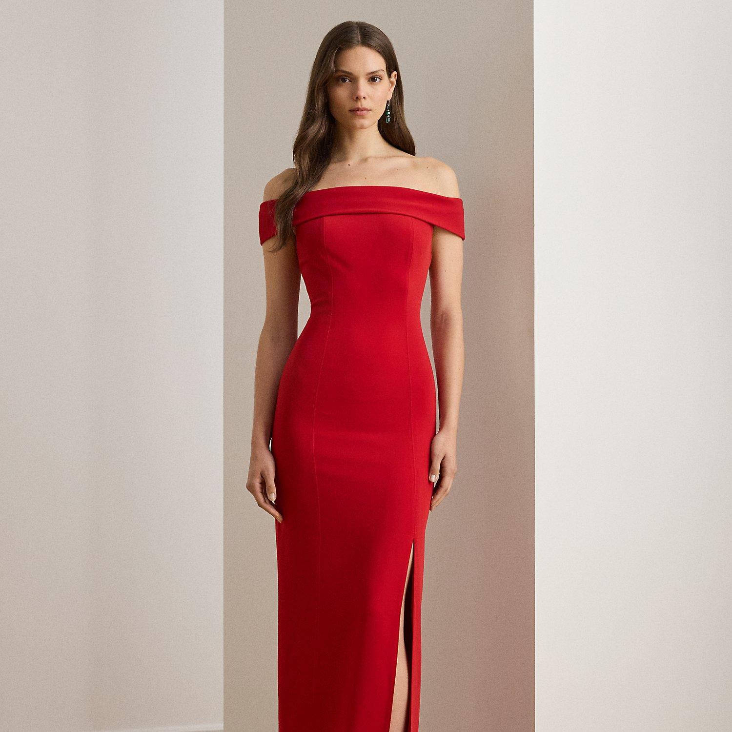 ralph lauren crepe off the shoulder dress Lauren Ralph Lauren Crepe Off the Shoulder Cocktail Dress