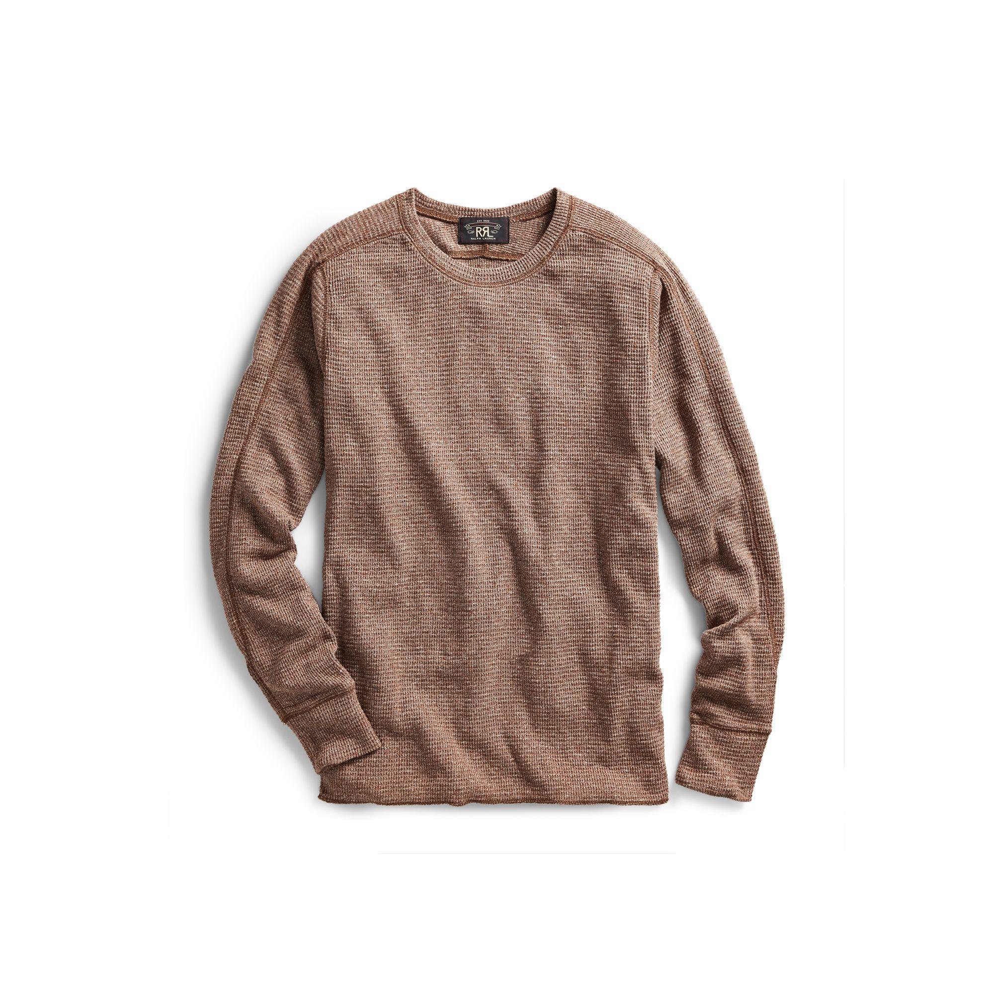 Waffle Knit Crew Neck Sweatshirt Flash 