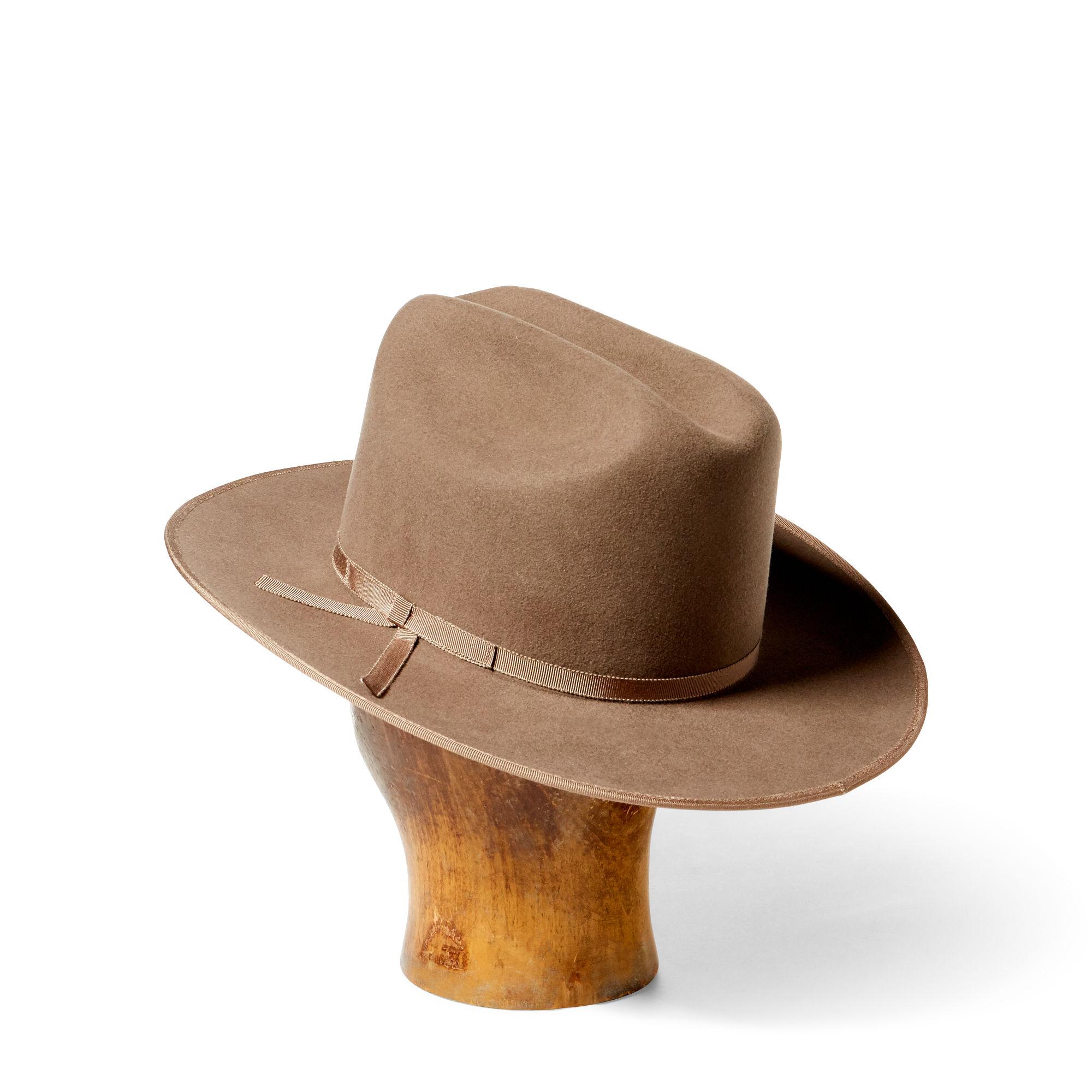 RRL Wool Felt Cattleman Hat in Silver 