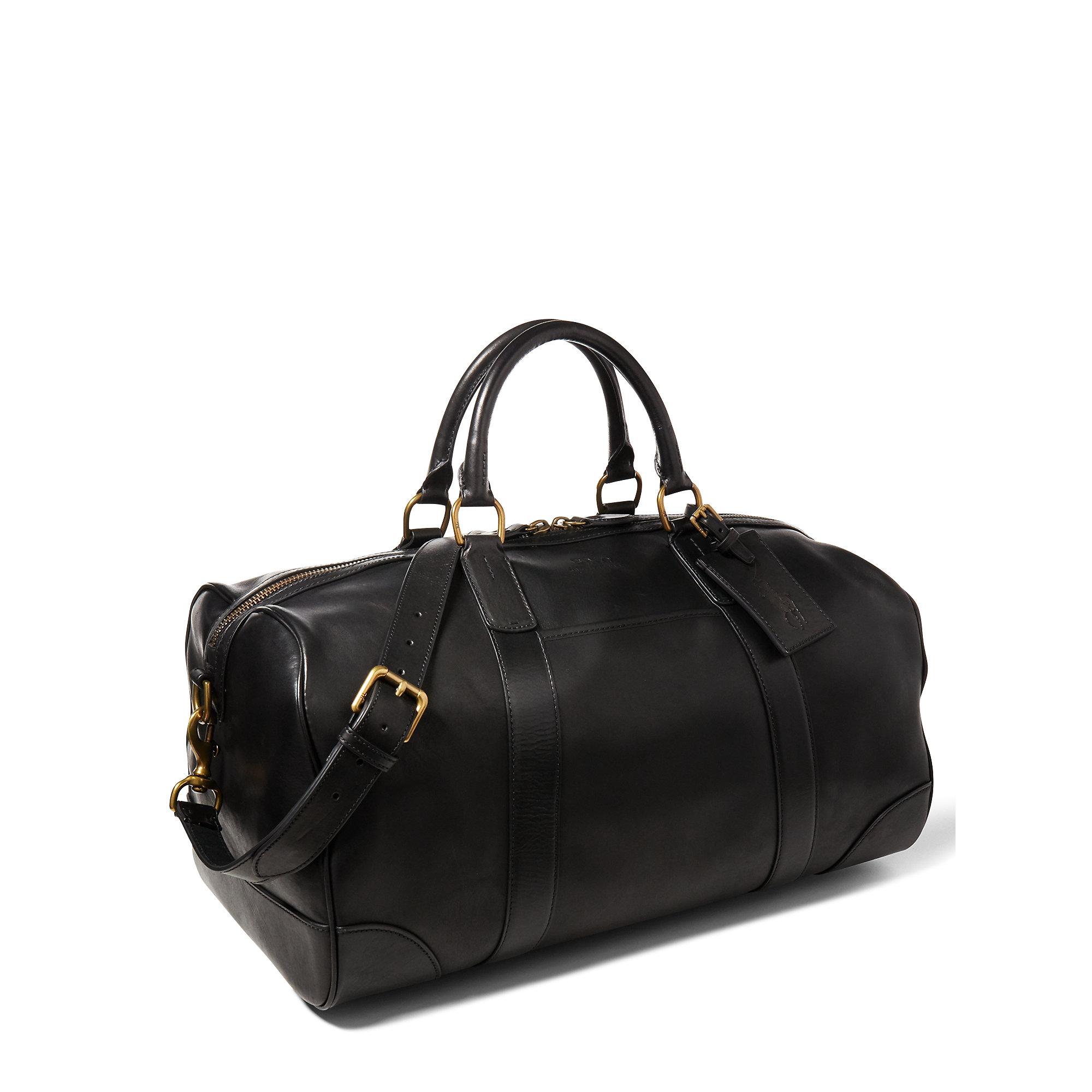 Lyst - Polo Ralph Lauren Leather Duffel Bag in Black for Men