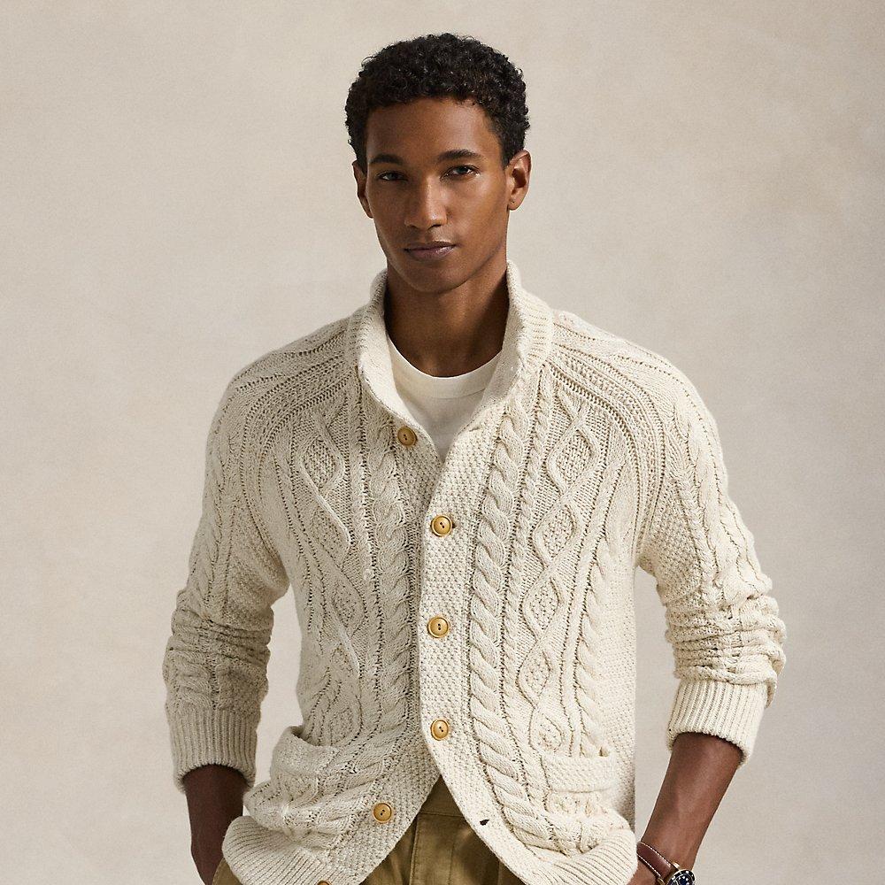 トップス RRL NATURAL SEEDED ARANKNIT CARDIGAN ralph-lauren-Cream-Combo-Aran-