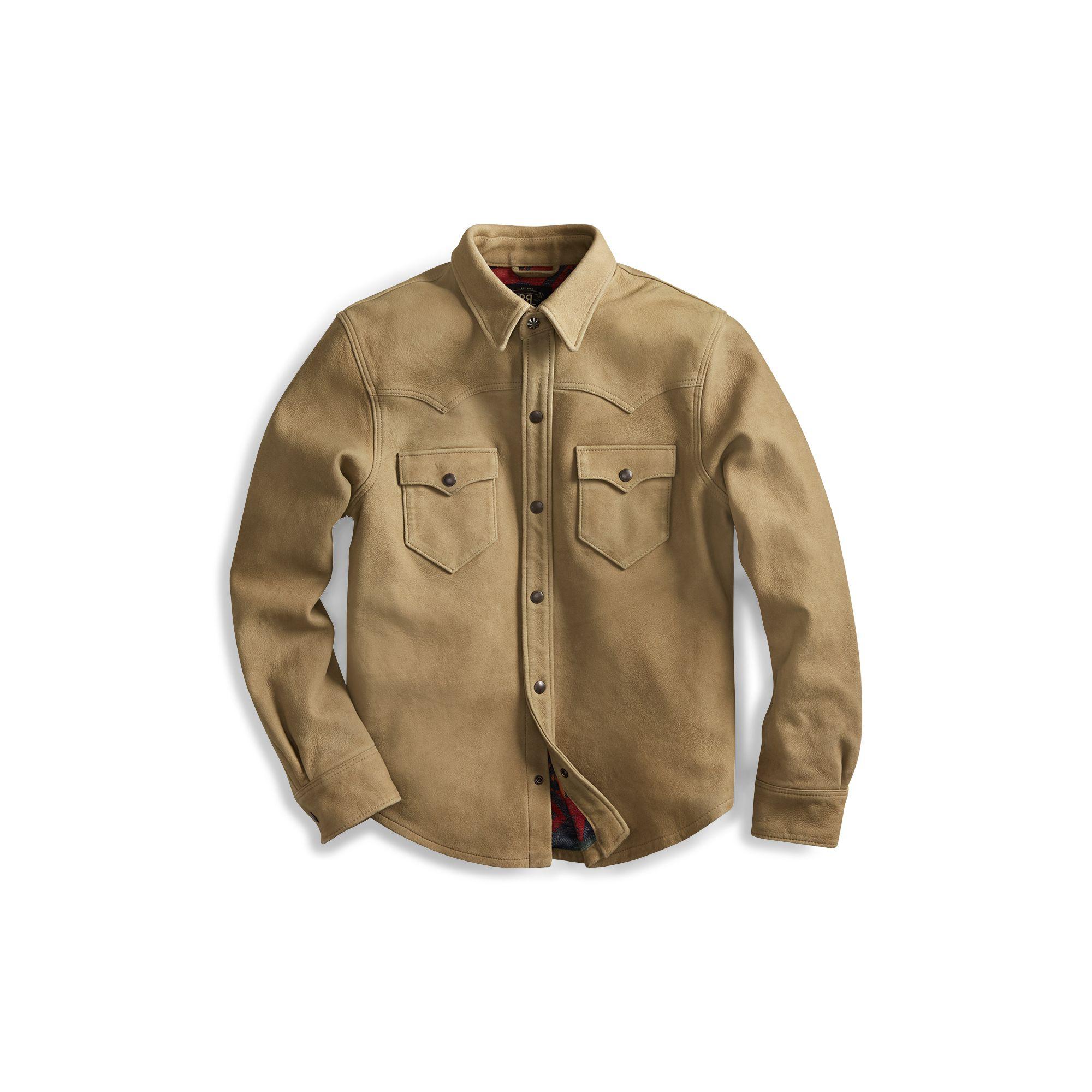 rrl shearling western shirt jacket