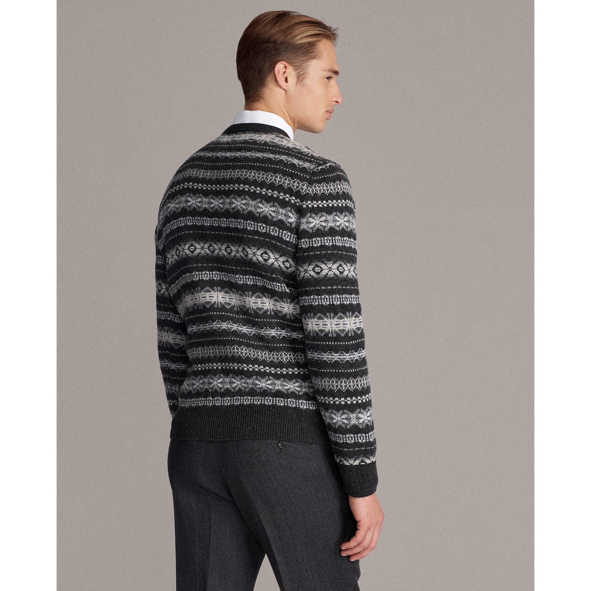 Ralph Lauren Purple Label Fair Isle Cashmere Jumper in Gray for Men - Save 40% - Lyst