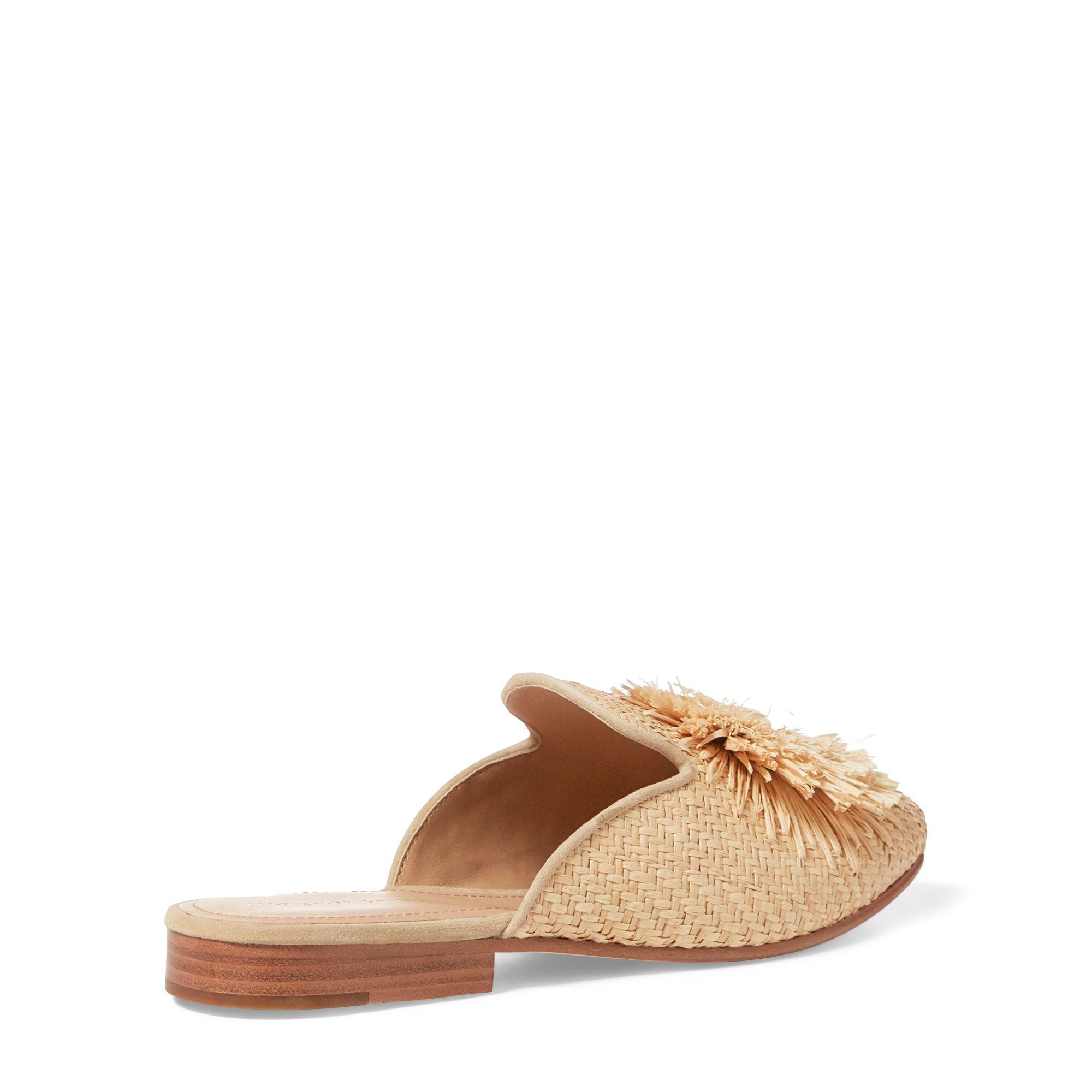 Polo Ralph Lauren Callie Raffia Smoking Mule in Natural Lyst