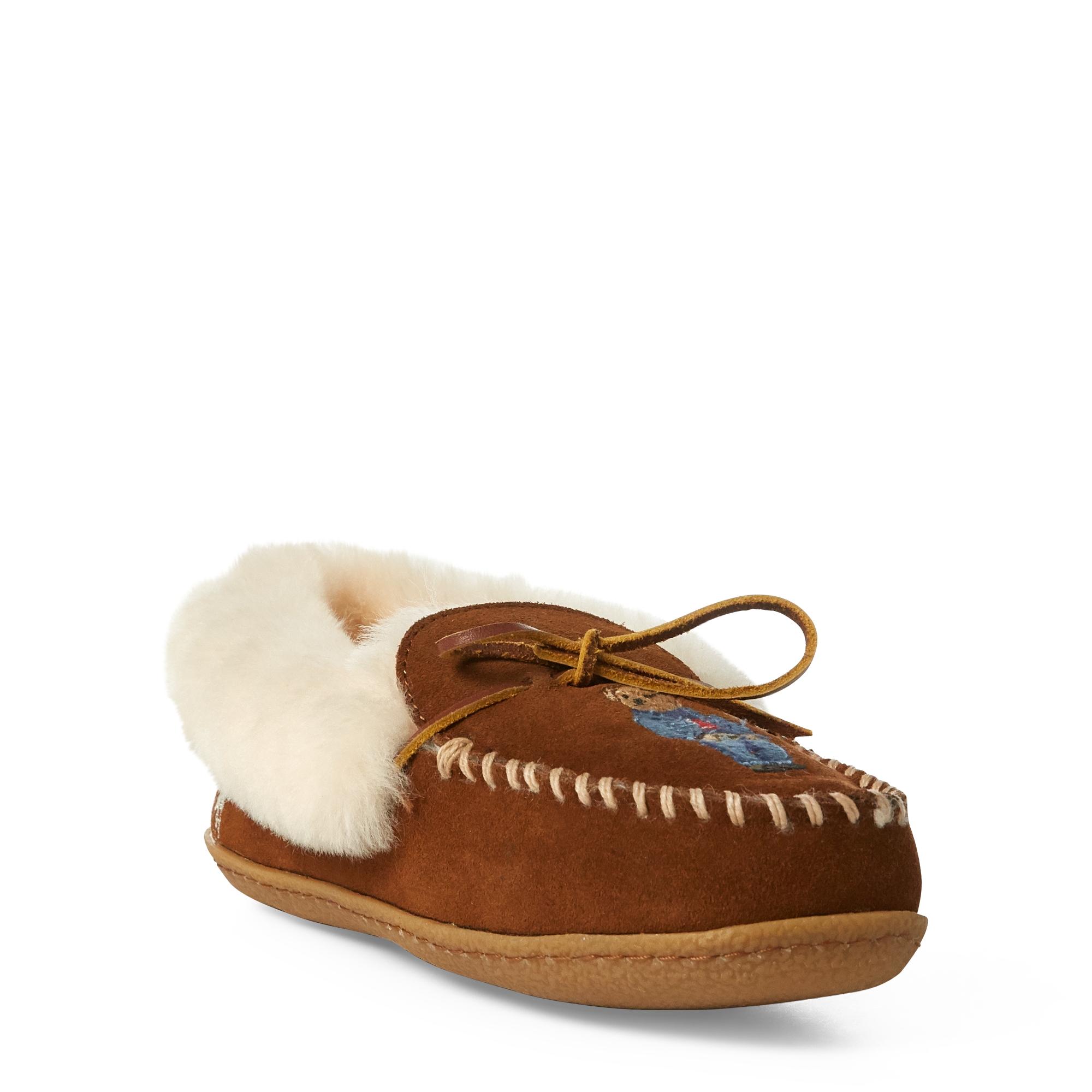 polo bear moccasin slipper