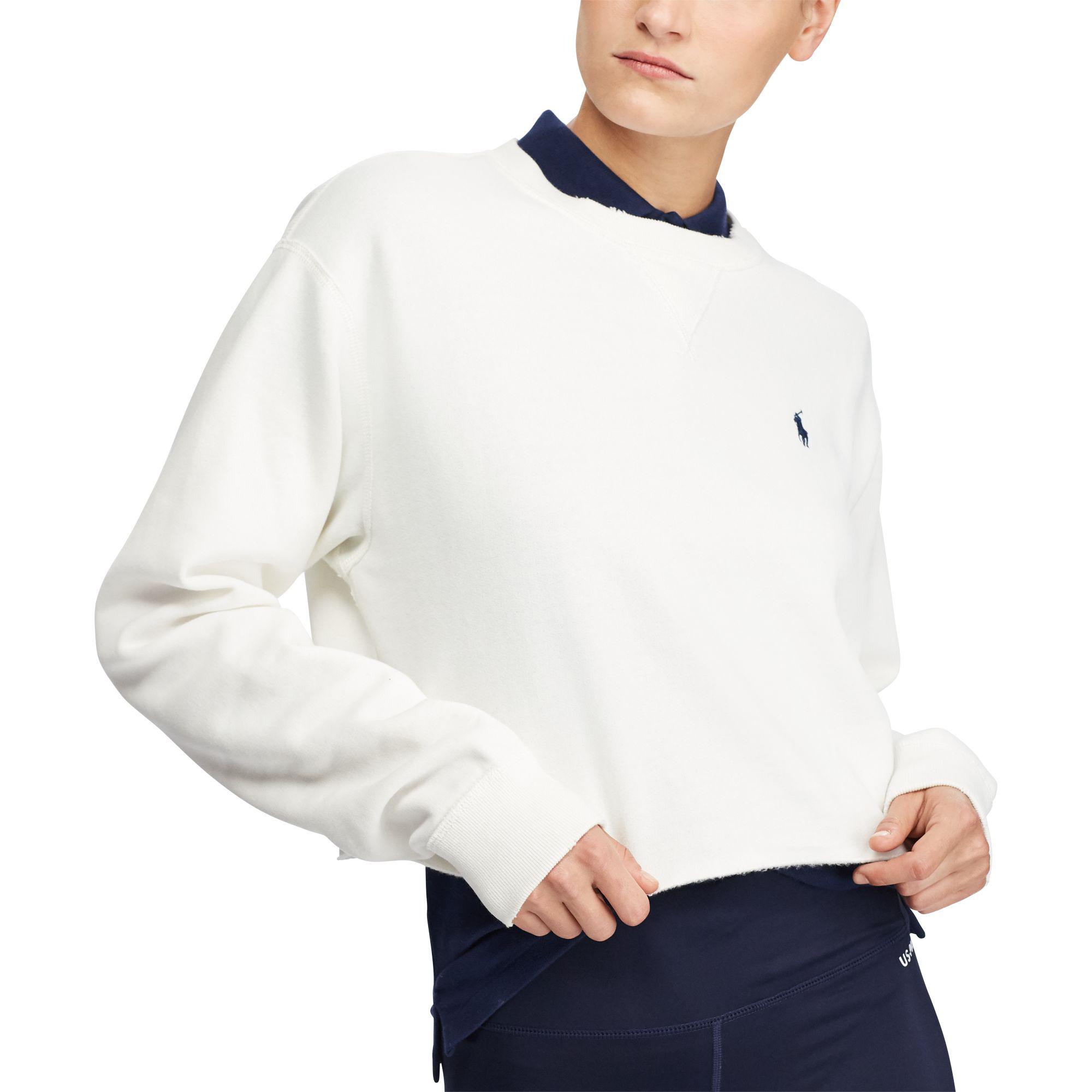 Polo Ralph Lauren Cropped Fleece Sweatshirt | Lyst