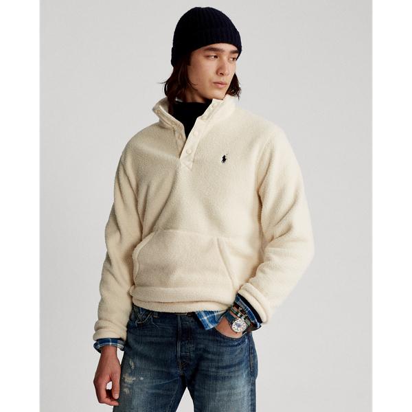【POLO RALPH LAUREN】FLAKE BRUSHED FLEECEスウェット Polo Ralph Lauren Brushed Fleece Mockneck Pullover In Cream