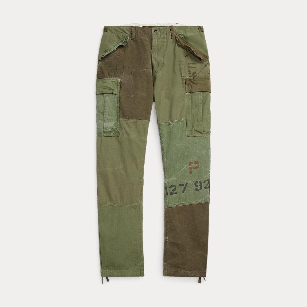 Ralph Lauren Slim Fit Patchwork Cargo Trouser in Green for Men