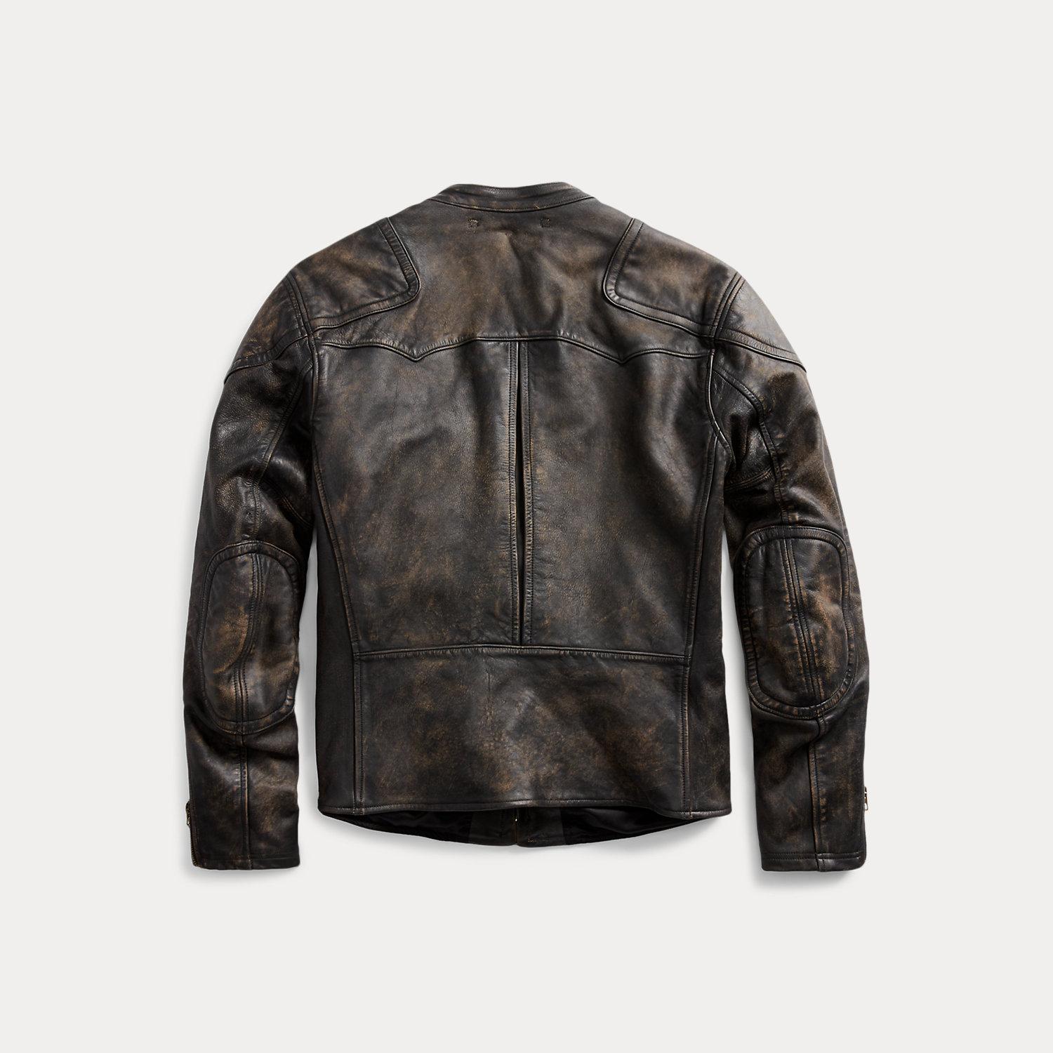 【極美品】RRL Slim Fit Leather Moto Jacket M RRL Slim Fit Leather Moto Jacket in Black for Men | Lyst UK