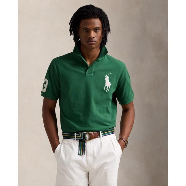 Polo Ralph Lauren Custom Slim Fit Big Pony Mesh Polo Shirt in Green for Men Lyst UK