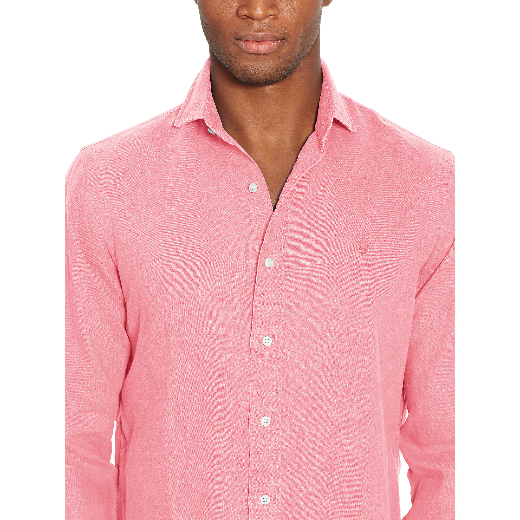Polo Ralph Slim-fit Linen Shirt in Pink for |