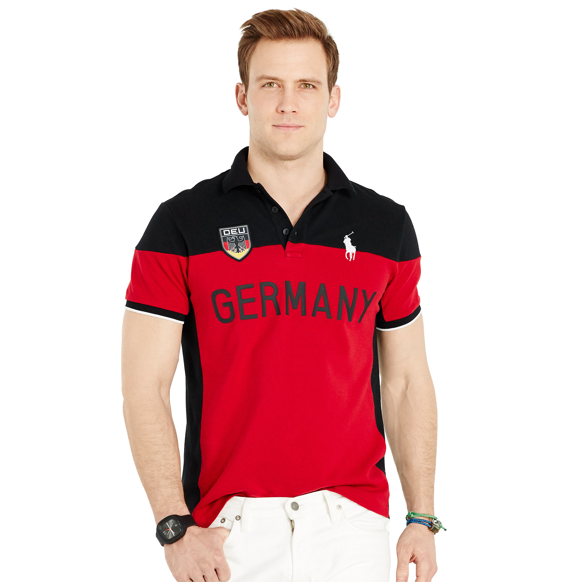 Polo Ralph Lauren Cotton Custom-fit Germany Polo Shirt in Red for Men - Lyst