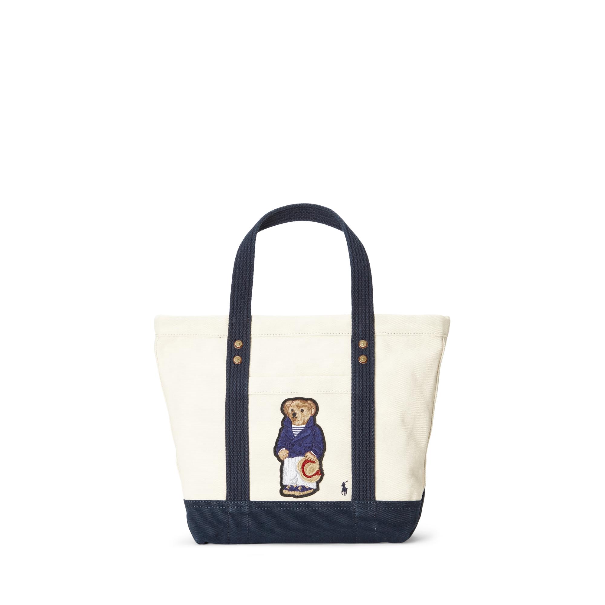 Ralph Lauren Polo Bear Canvas Small Tote in Blue | Lyst