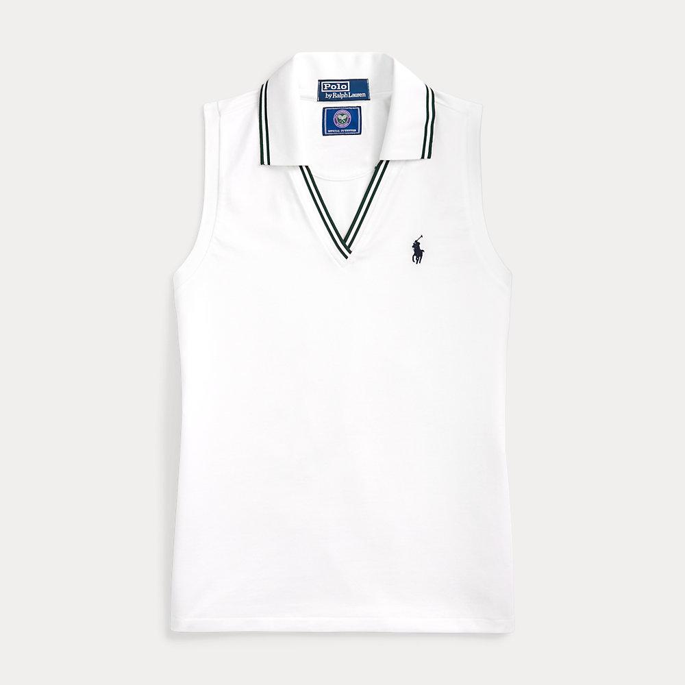 Ralph Lauren Wimbledon Piqué Sleeveless Polo Shirt in White Lyst UK