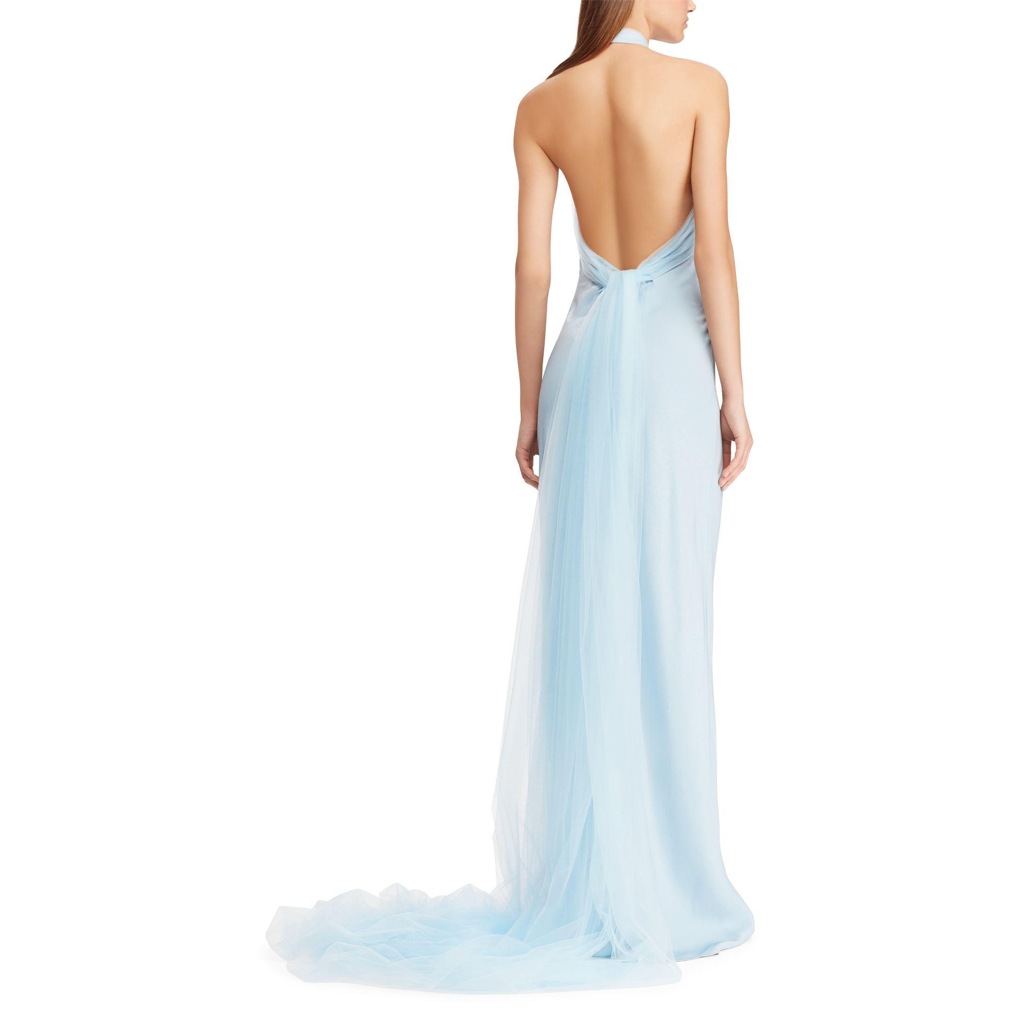ralph lauren blue evening dress
