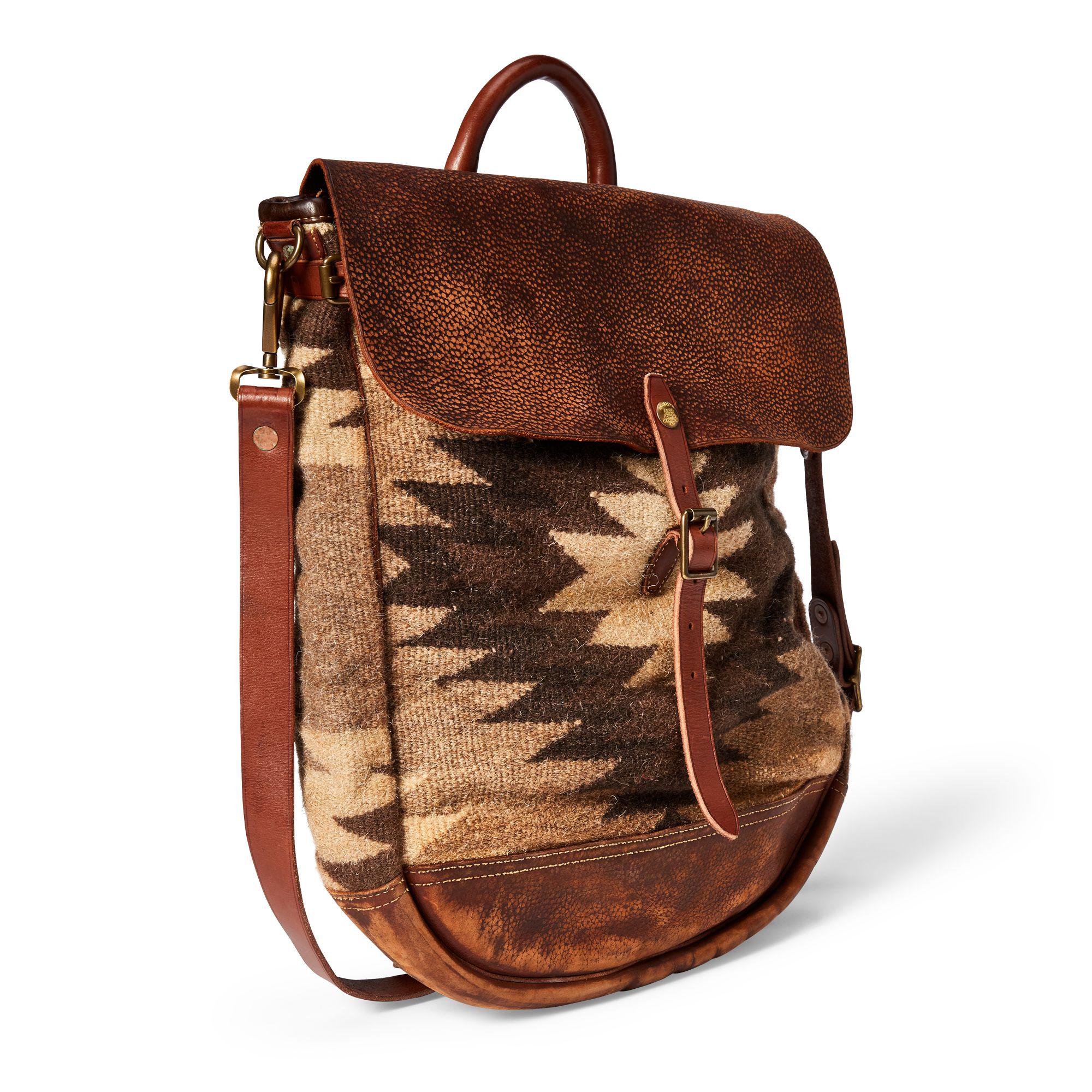 RRL Leather-panel Tapestry Bag in Brown | Lyst
