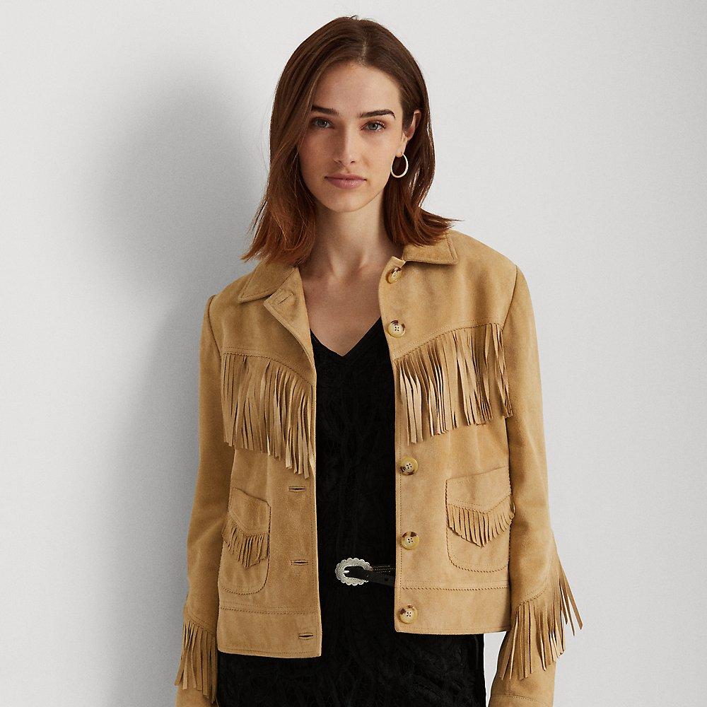 jacket with fringe trim