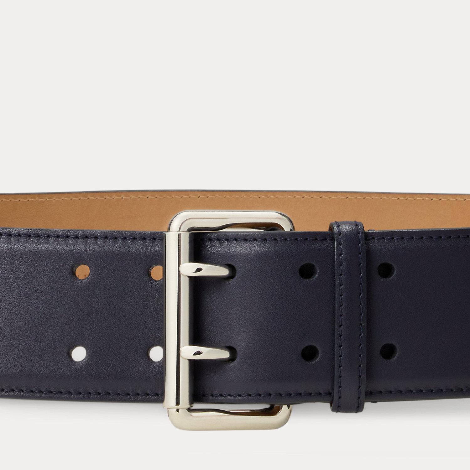 Ralph Lauren Calfskin Double-Prong Belt in Blue | Lyst UK display picture 1