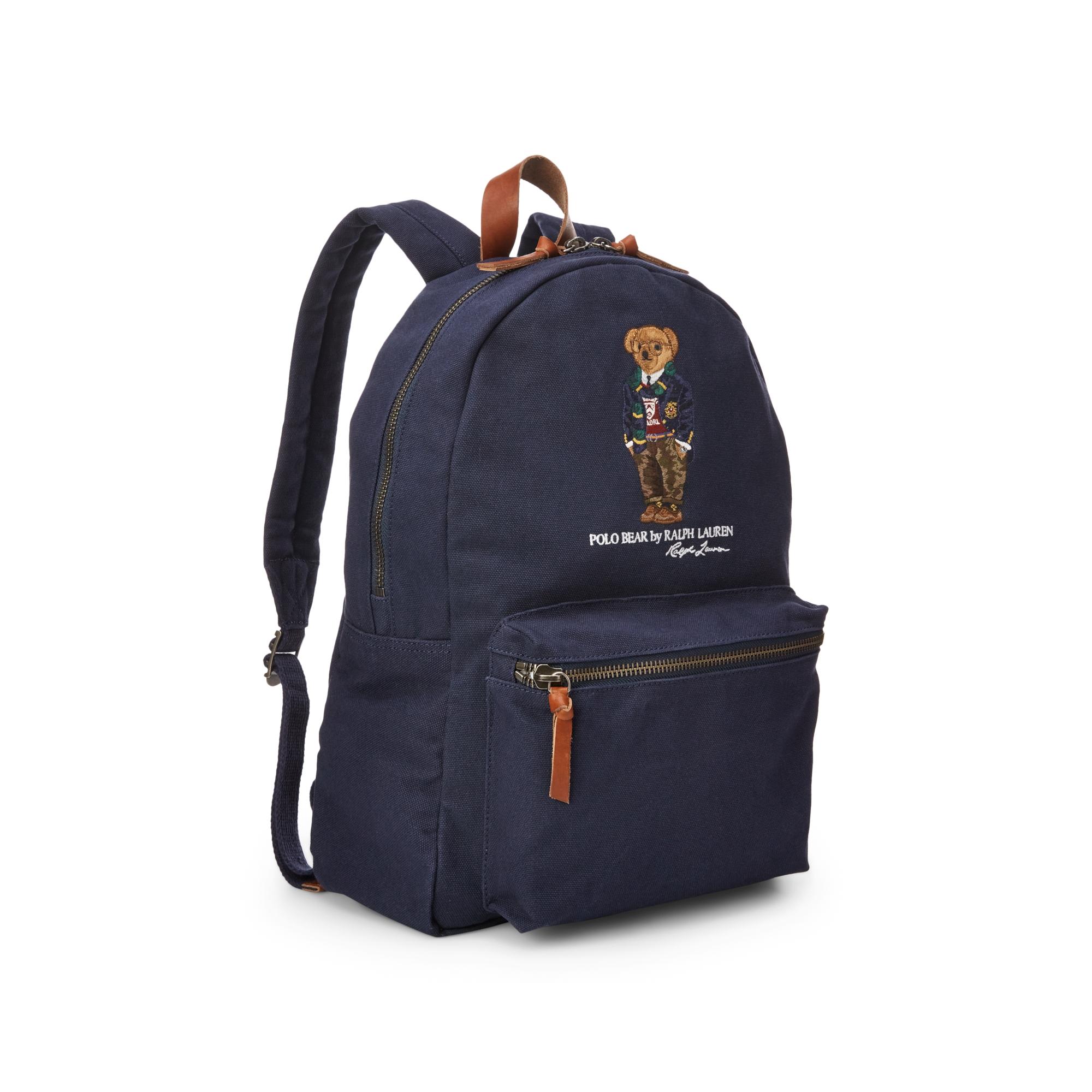 Polo Ralph Lauren Polo Bear Canvas Backpack in Blue for Men | Lyst