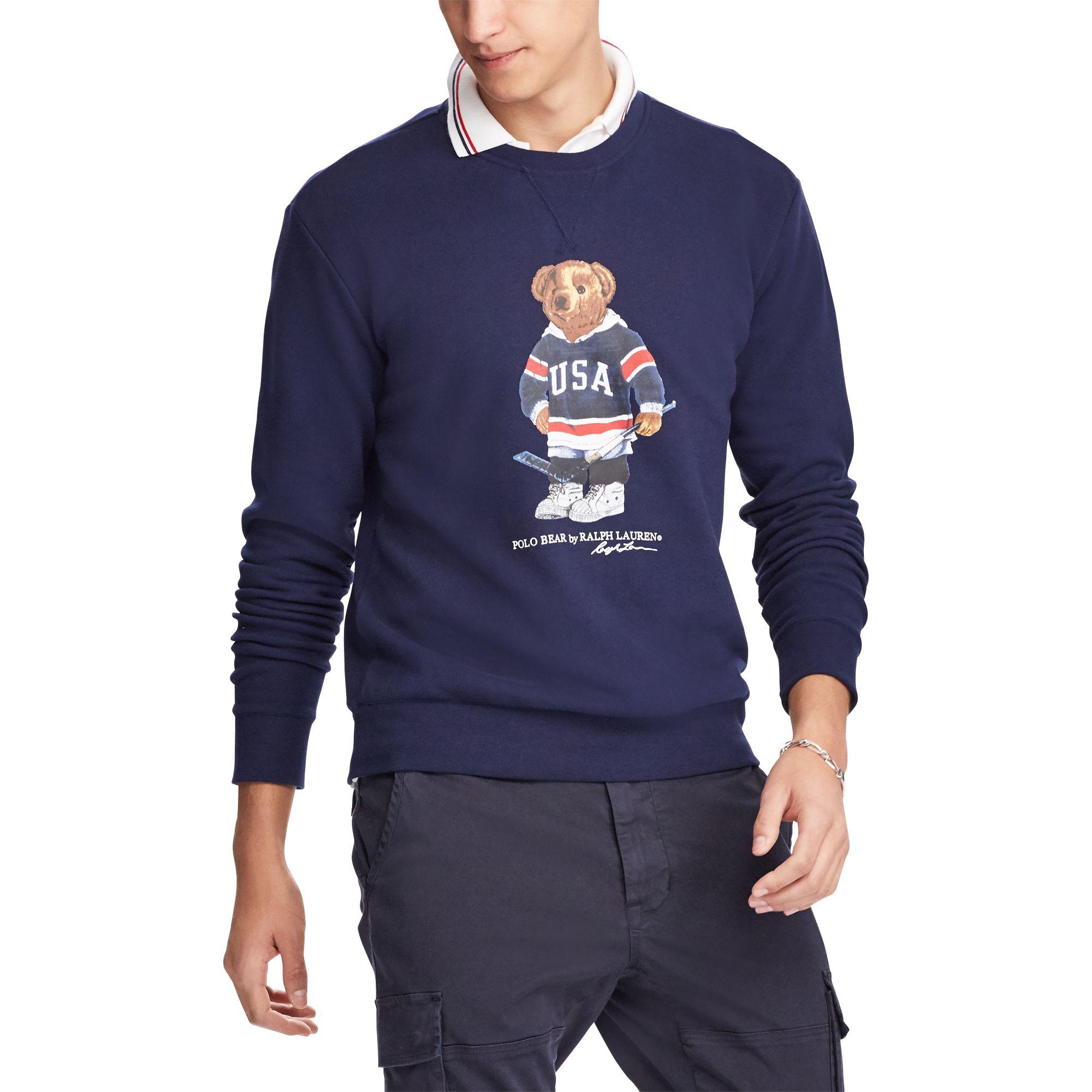 Polo Ralph Lauren Hockey Bear Sweatshirt in Blue for Men | Lyst