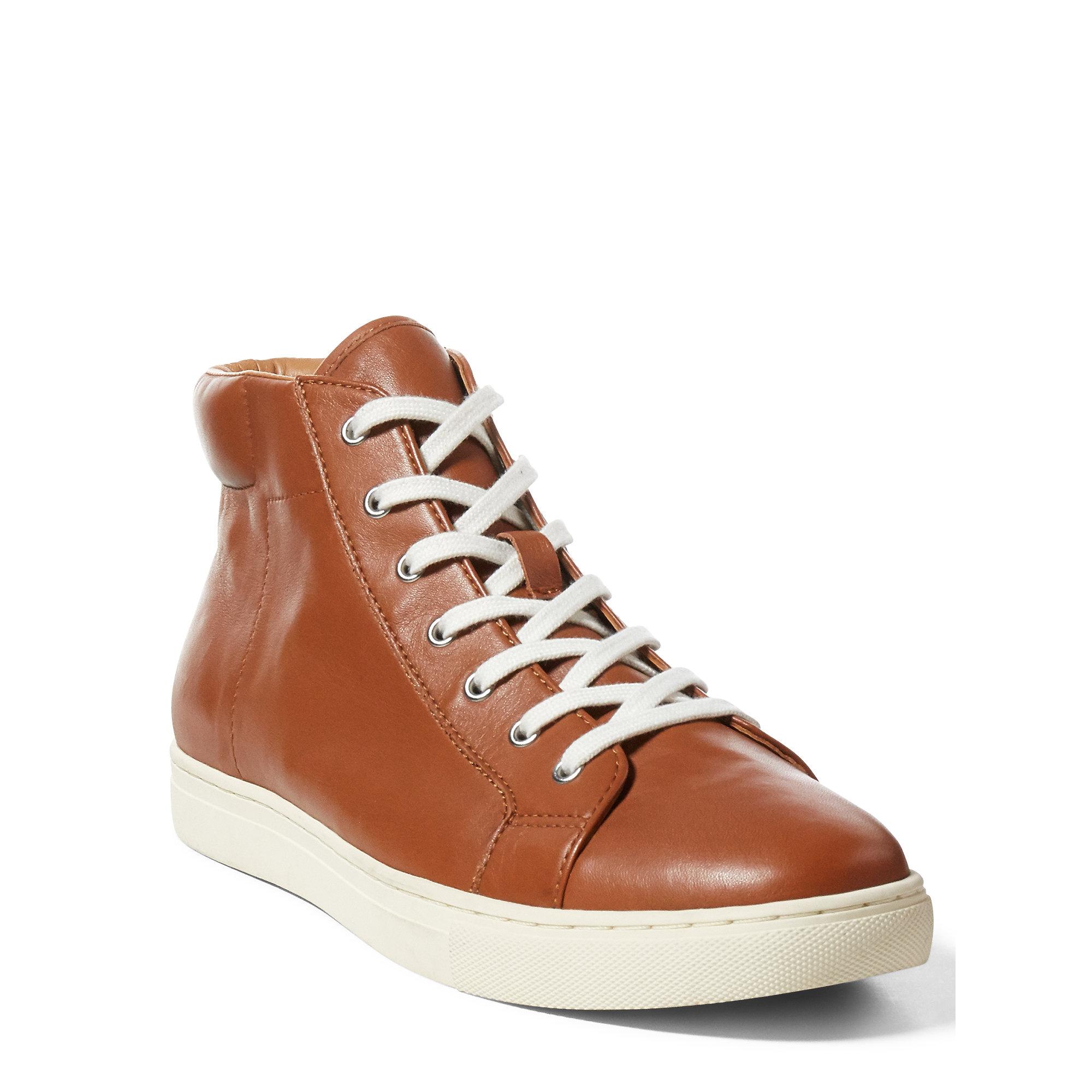 Lyst - Polo Ralph Lauren Dree Nappa High-top Sneaker in Brown
