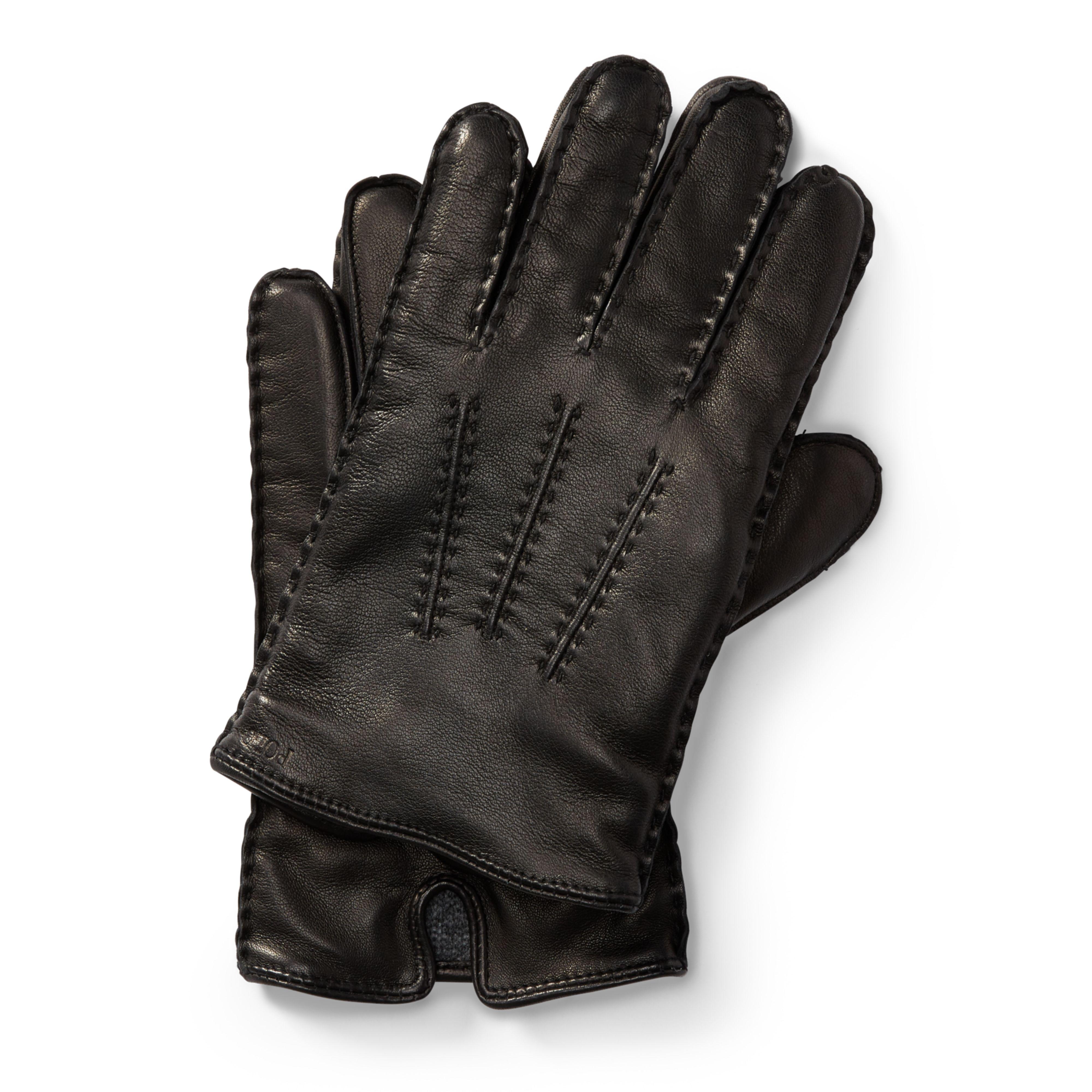 Polo Ralph Lauren Leather Touch Screen Gloves in rl Black (Black) for