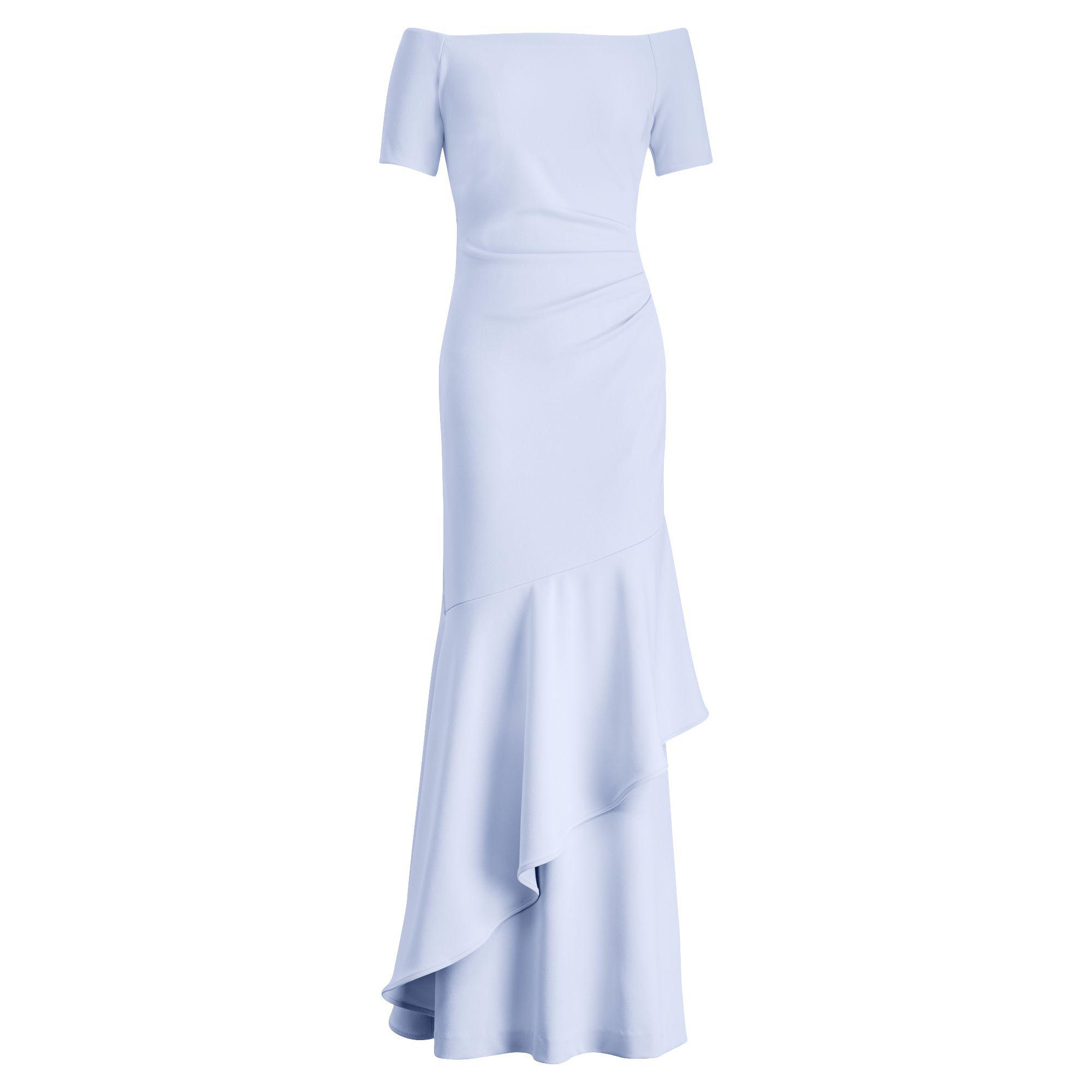 Ralph lauren crepe off the shoulder gown Clearance
