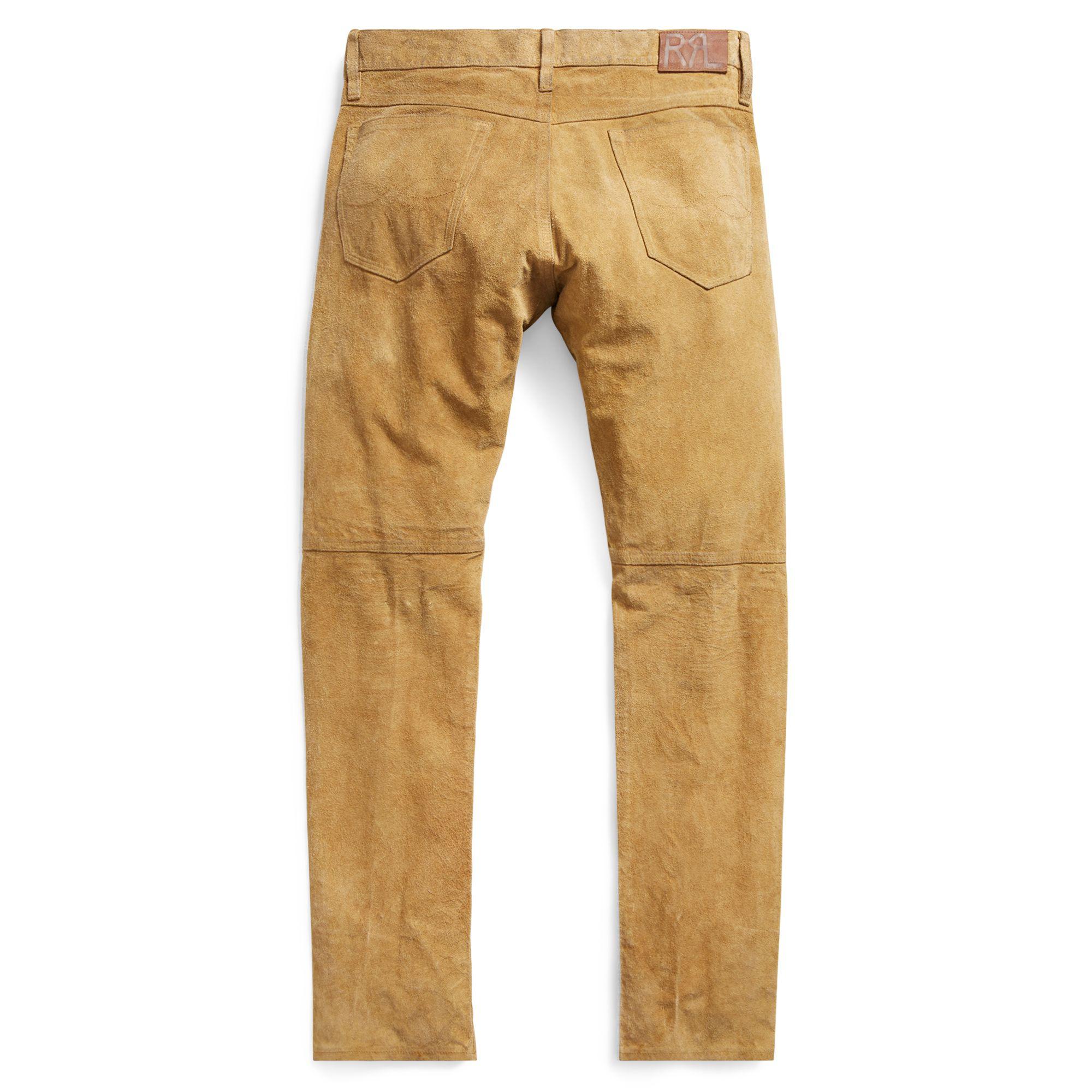 RRL Slim Fit Roughout Suede Trouser in Light Brown (Brown) for Men - Lyst