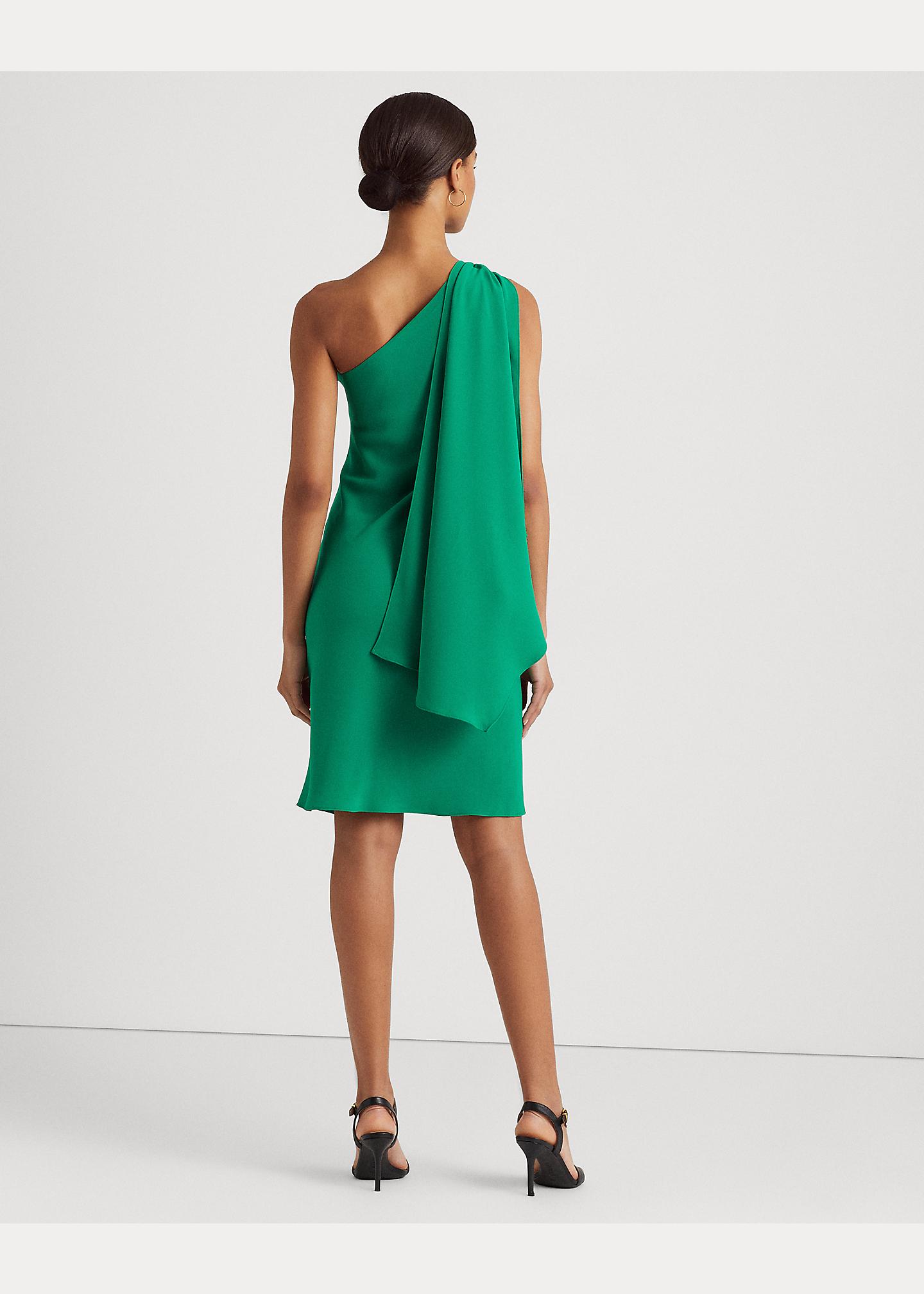 Ralph Lauren Georgette One-shoulder Cocktail Dress in Green | Lyst UK Ralph Lauren Georgette One-shoulder Cocktail Dress in Green | Lyst UK