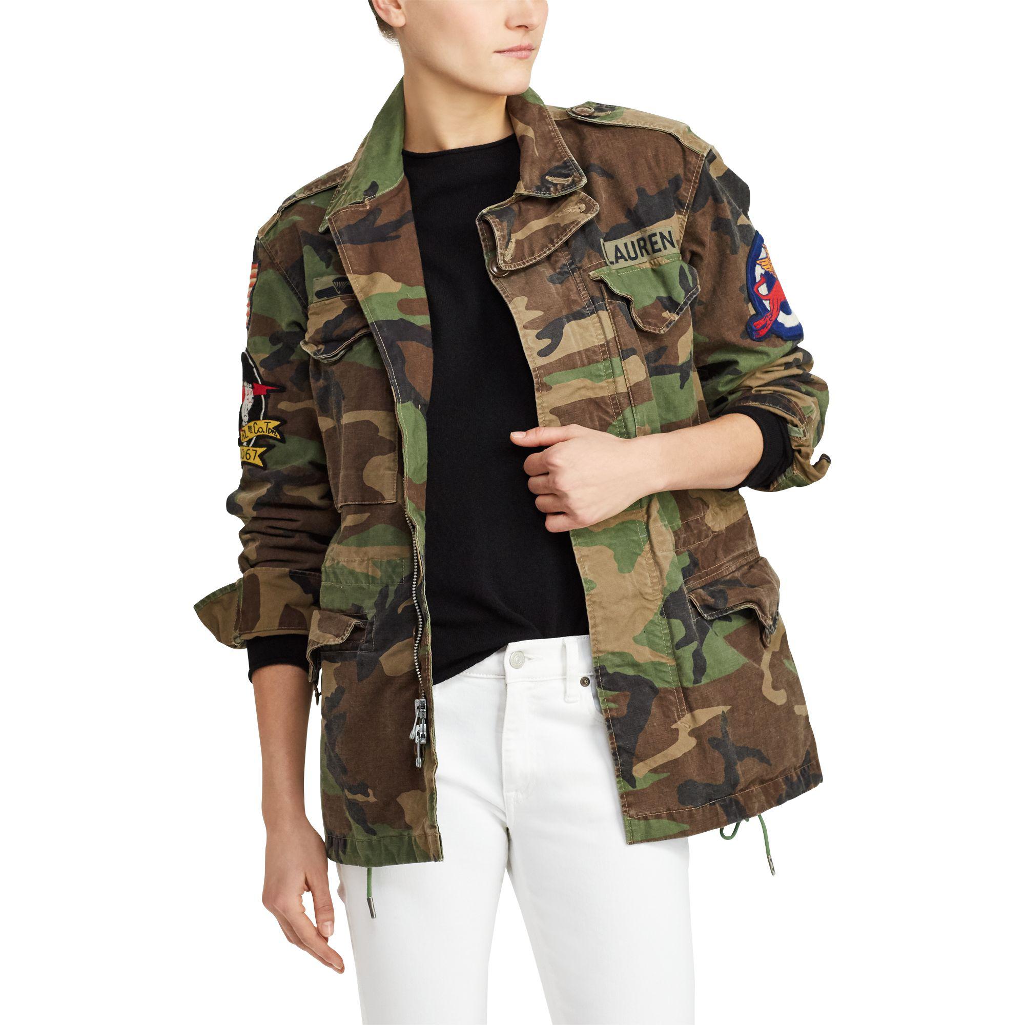 Polo Ralph Lauren Cotton Camo Military Combat Jacket in Green - Lyst